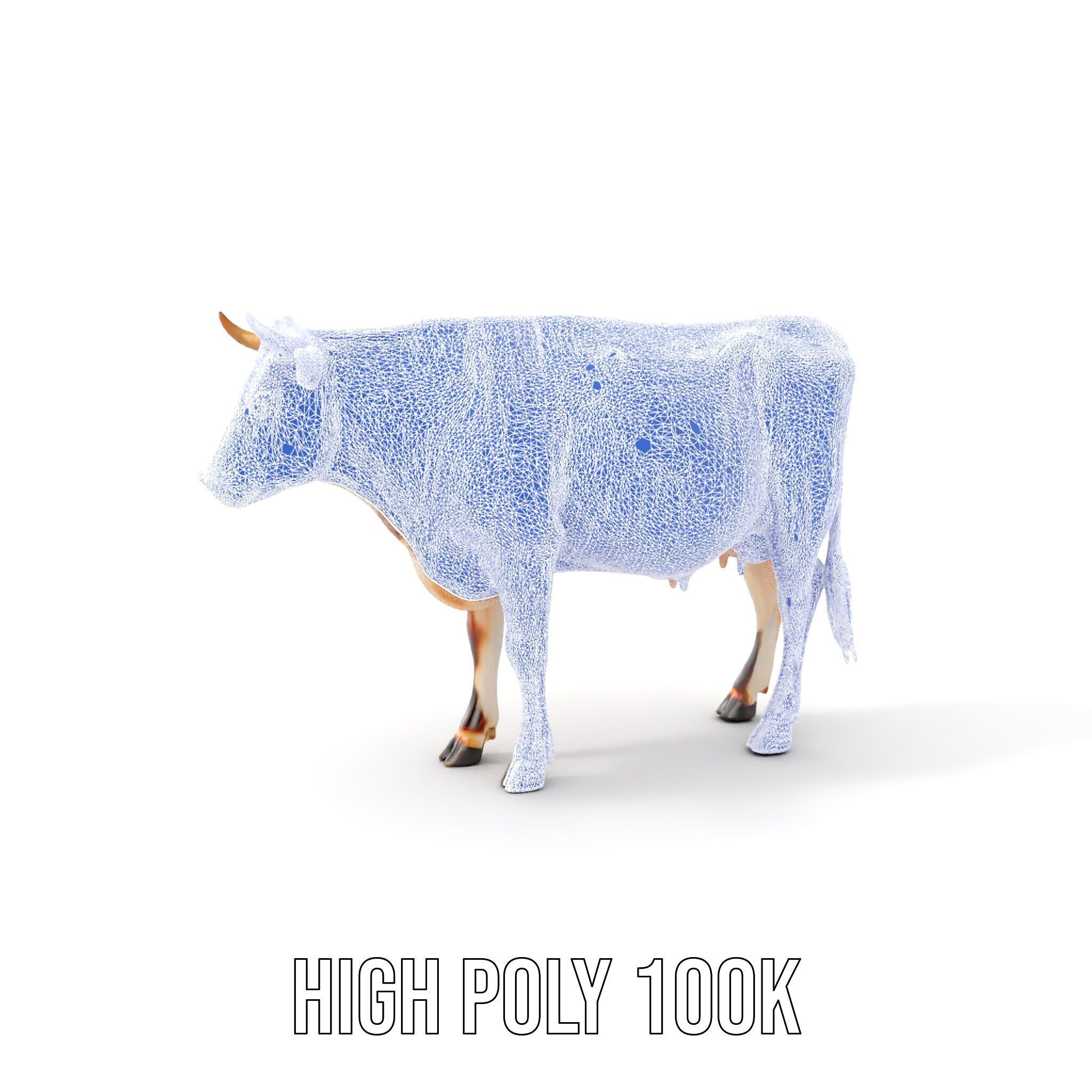 Holstein Cow Model Pack for Realistic Rendering Low-poly 3D model_5