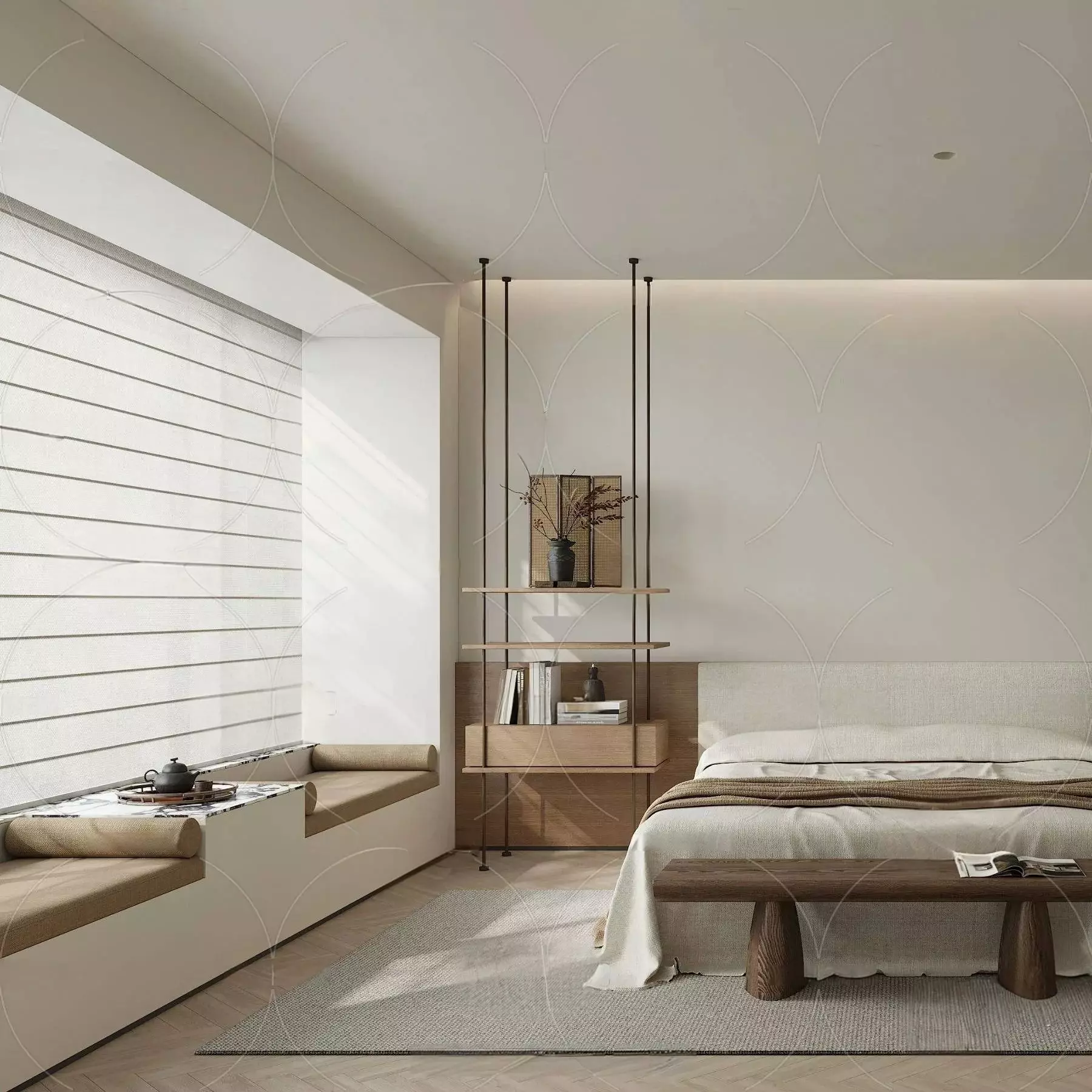 3DS MAX WABI SABI STYLE 3D BEDROOM 0031 3D model_0