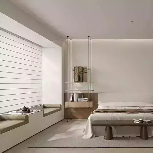 3DS MAX WABI SABI STYLE 3D BEDROOM 0031