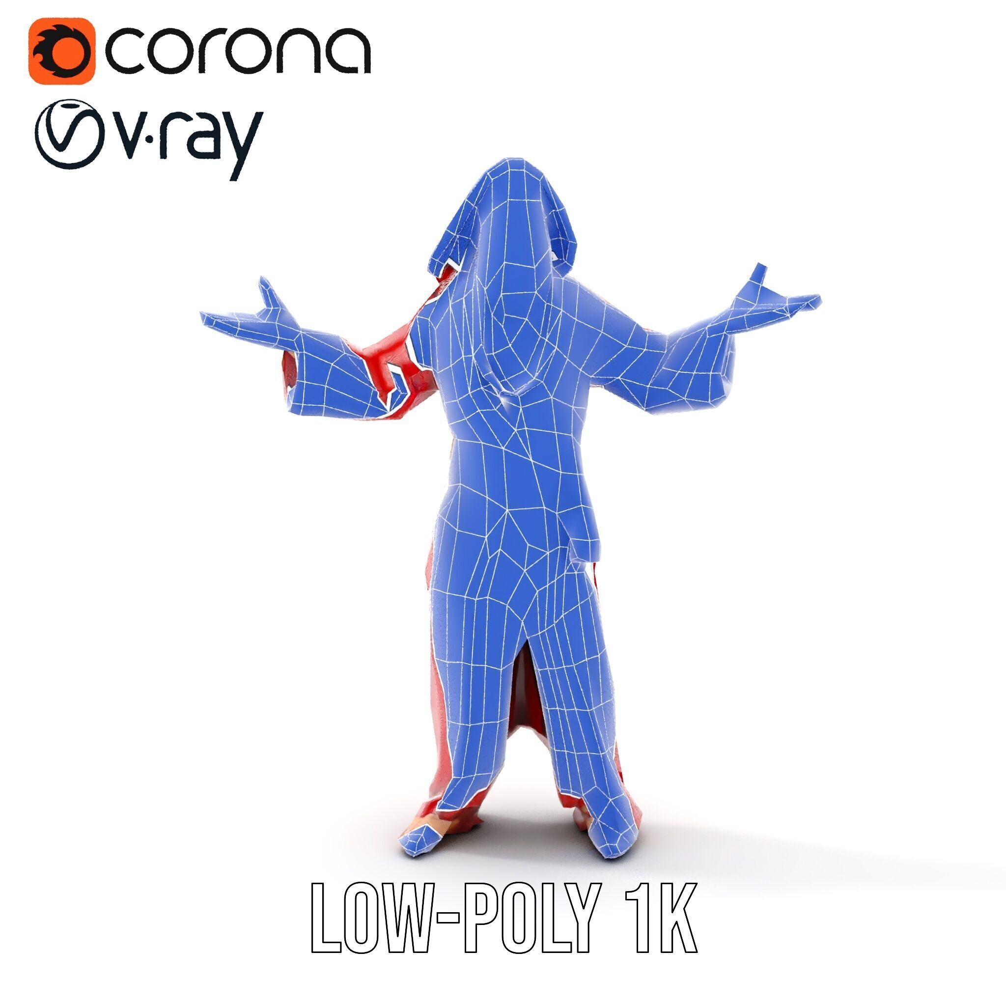 Mystical Wizard Character Model Rigged and Animated Low-poly 3D model_29