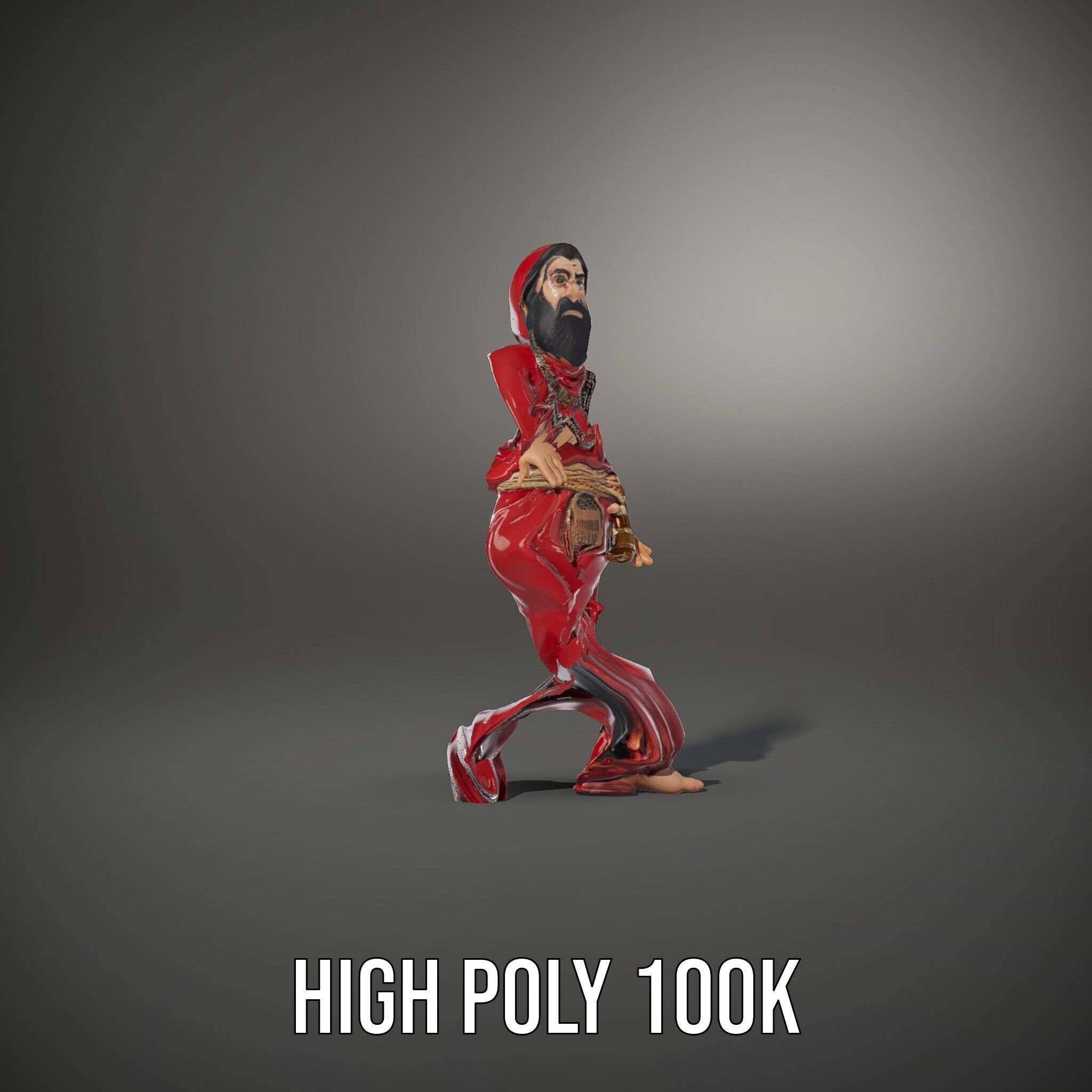 Mystical Wizard Character Model Rigged and Animated Low-poly 3D model_8