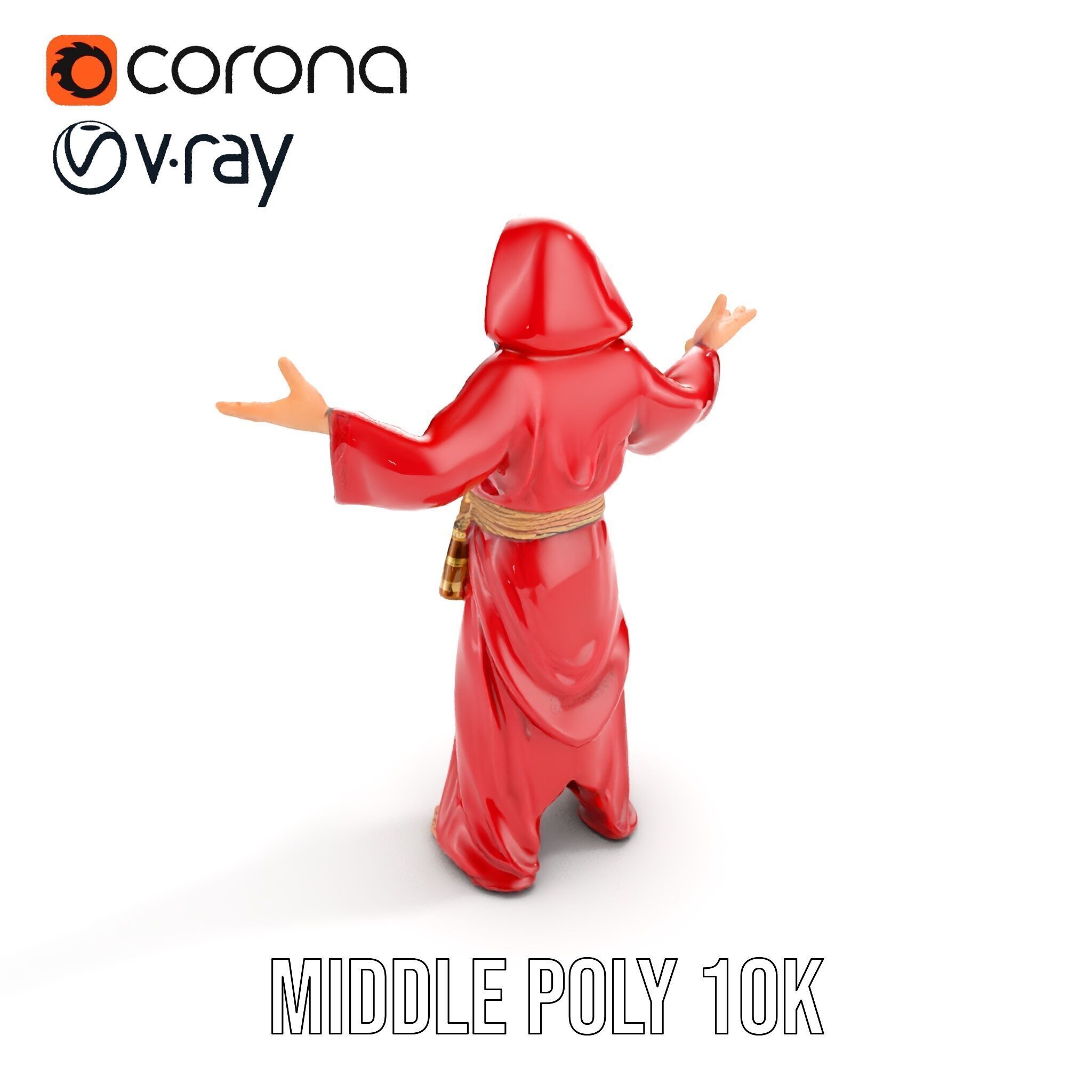 Mystical Wizard Character Model Rigged and Animated Low-poly 3D model_17