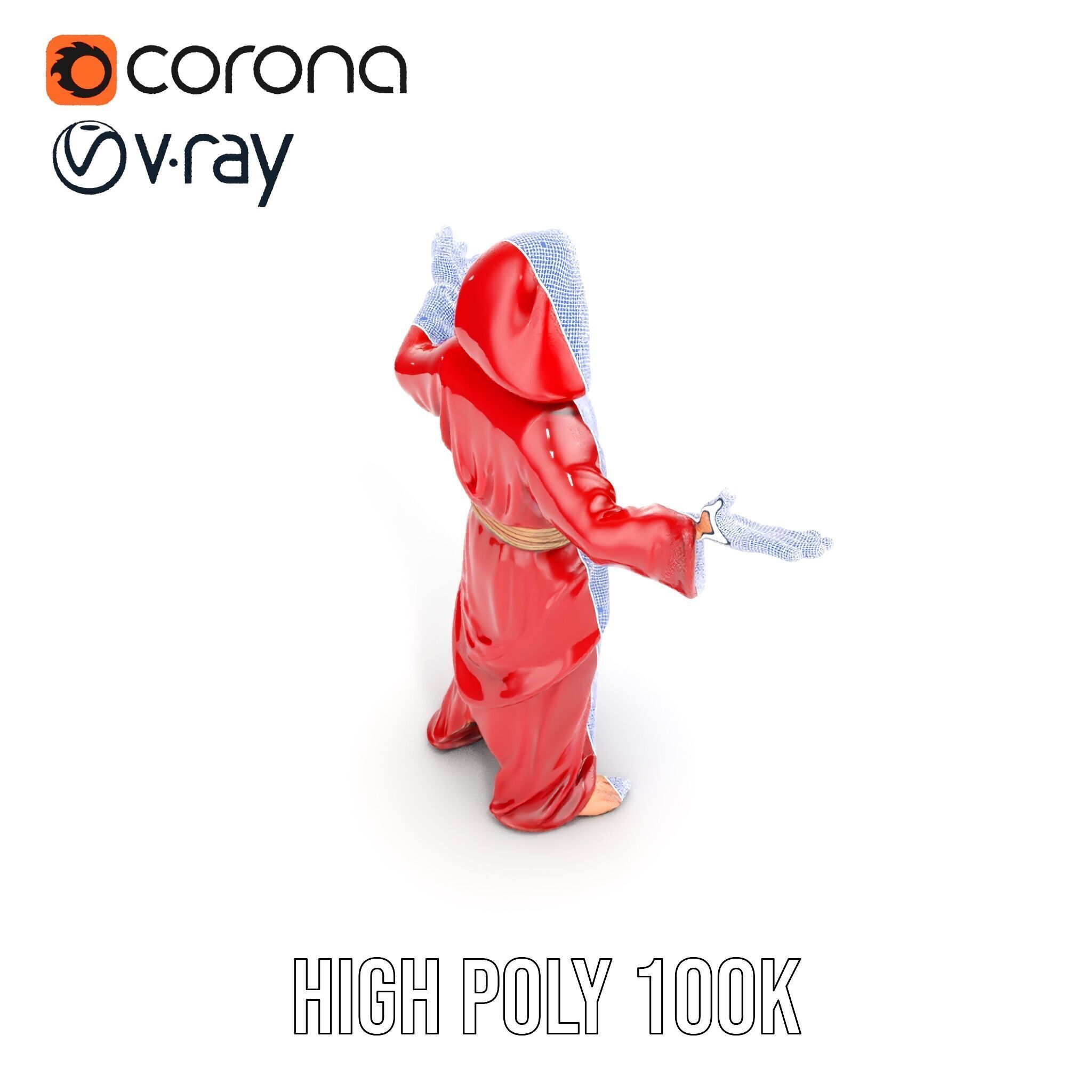 Mystical Wizard Character Model Rigged and Animated Low-poly 3D model_40