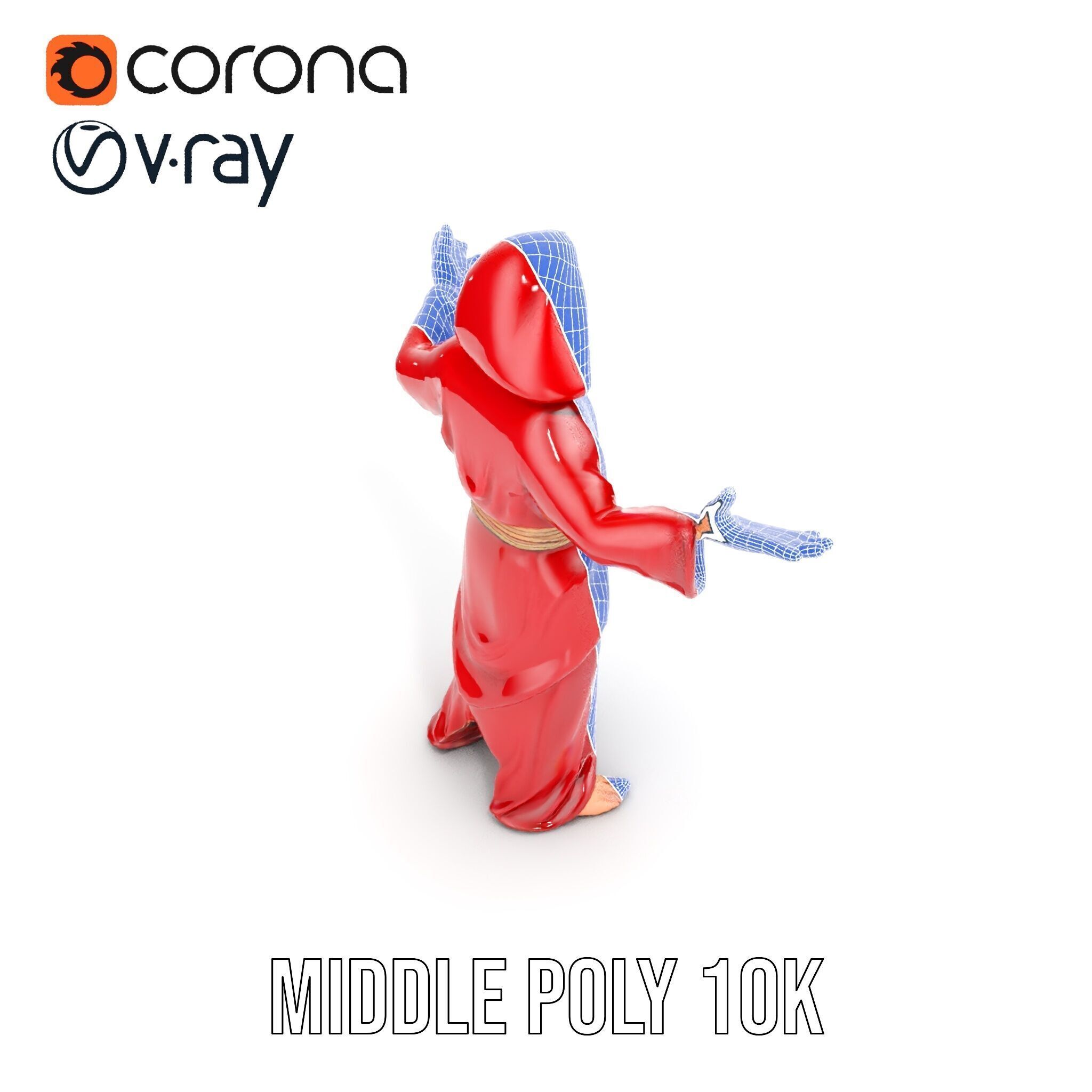 Mystical Wizard Character Model Rigged and Animated Low-poly 3D model_31