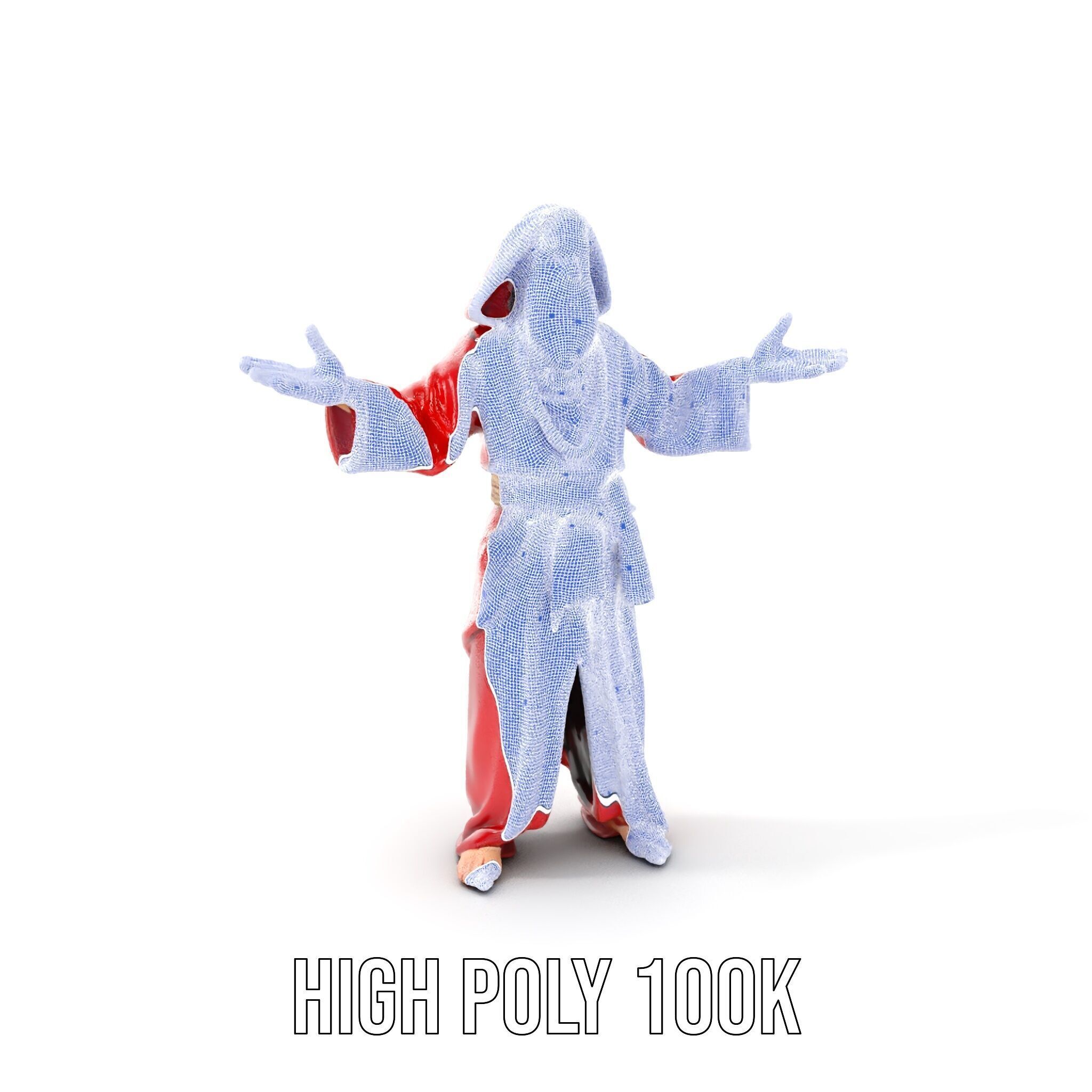Mystical Wizard Character Model Rigged and Animated Low-poly 3D model_4
