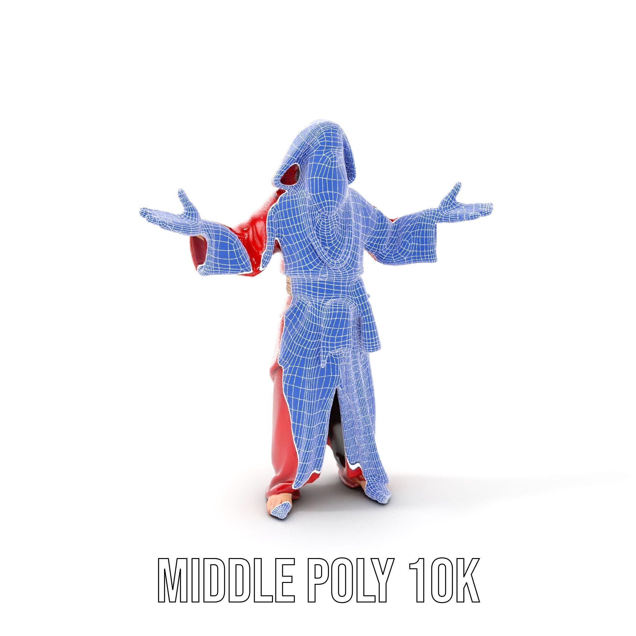 Mystical Wizard Character Model Rigged and Animated Low-poly 3D model_28