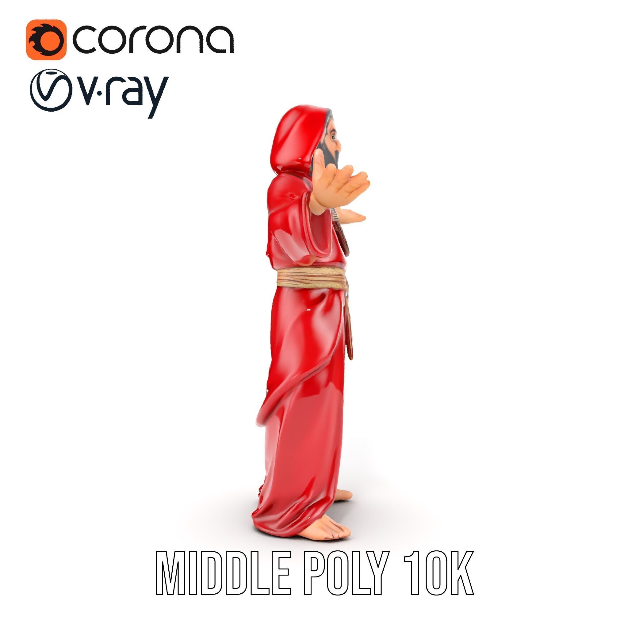 Mystical Wizard Character Model Rigged and Animated Low-poly 3D model_12