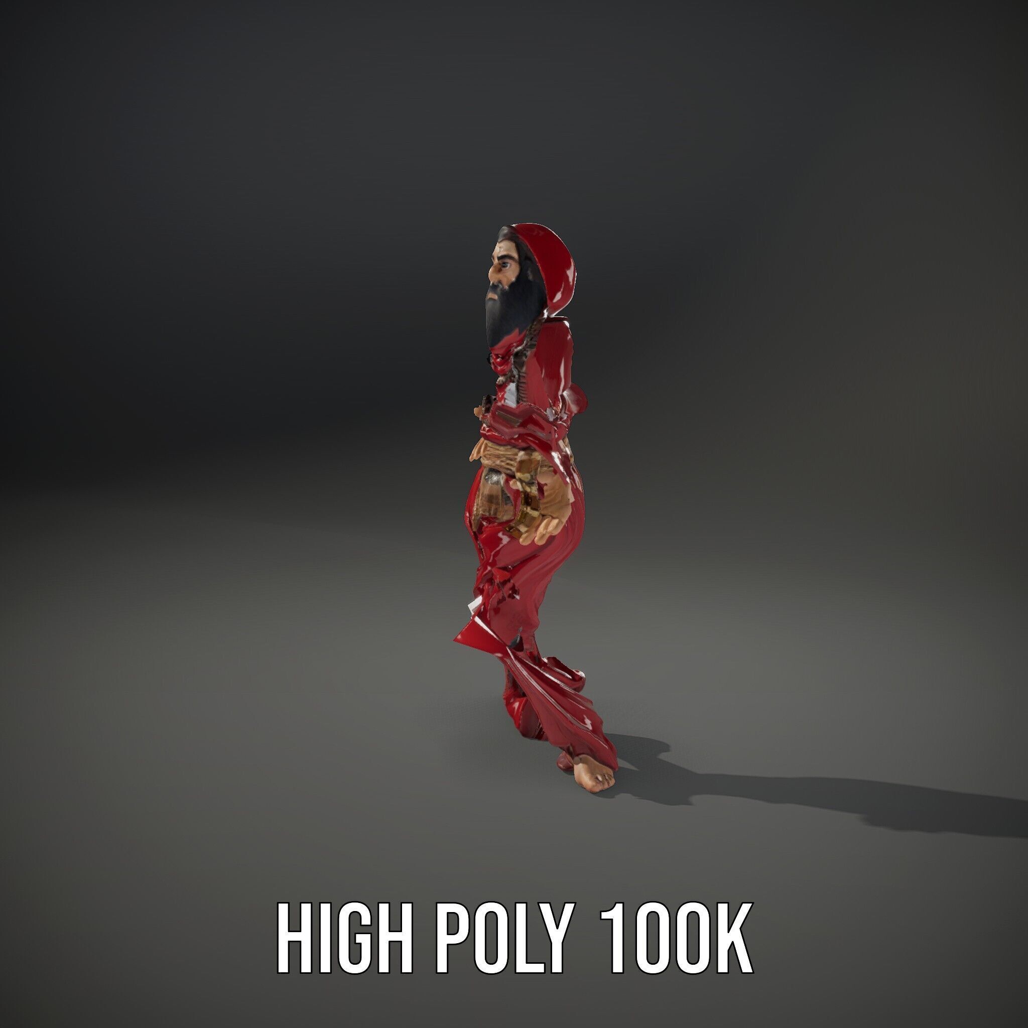 Mystical Wizard Character Model Rigged and Animated Low-poly 3D model_14