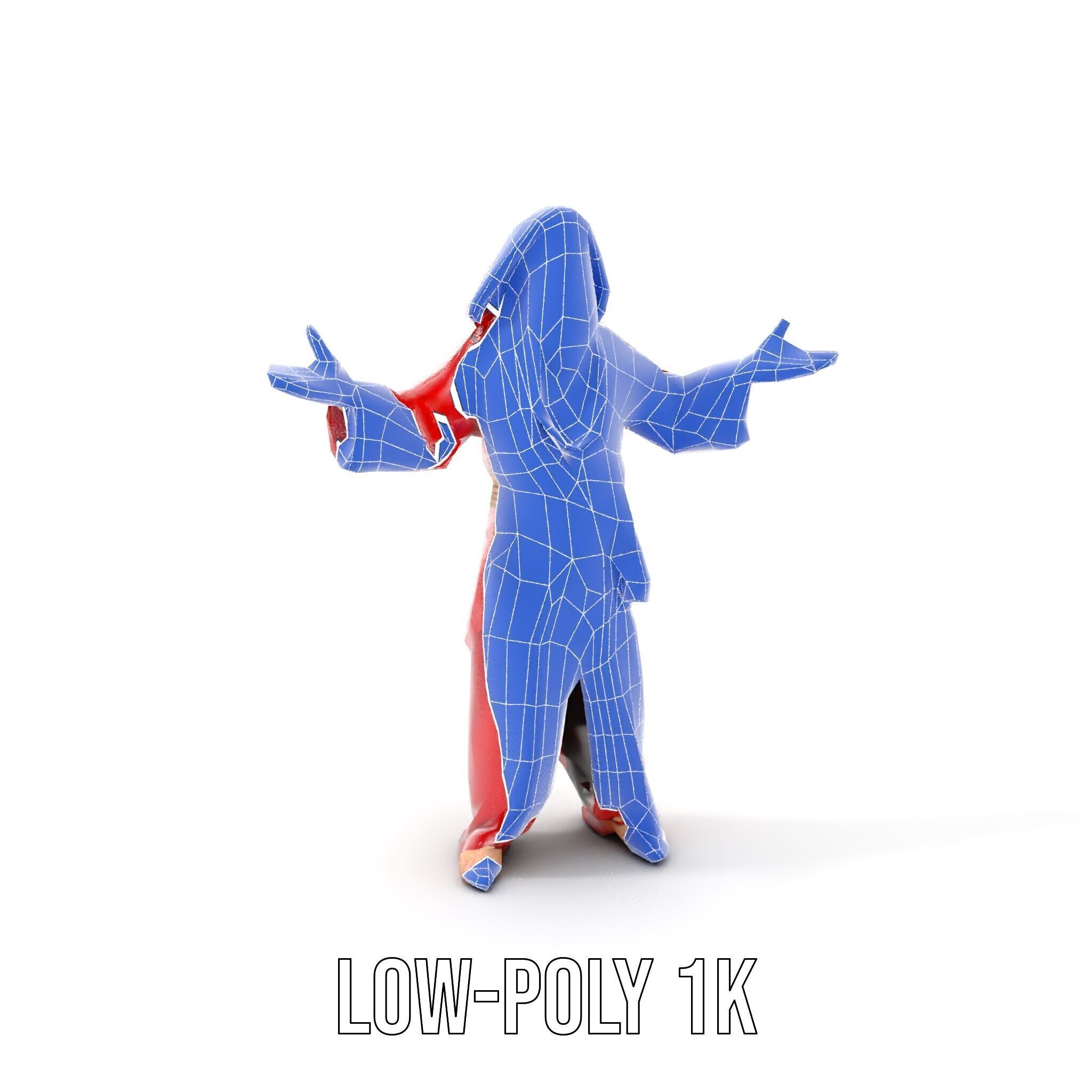 Mystical Wizard Character Model Rigged and Animated Low-poly 3D model_21