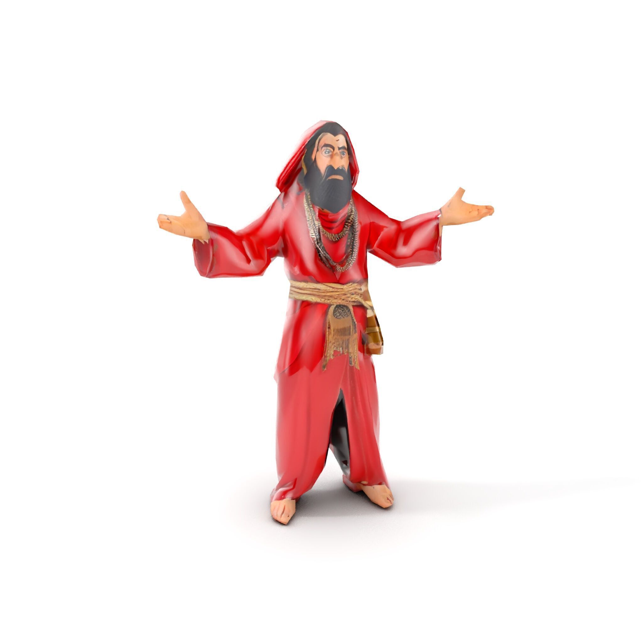 Mystical Wizard Character Model Rigged and Animated Low-poly 3D model_10