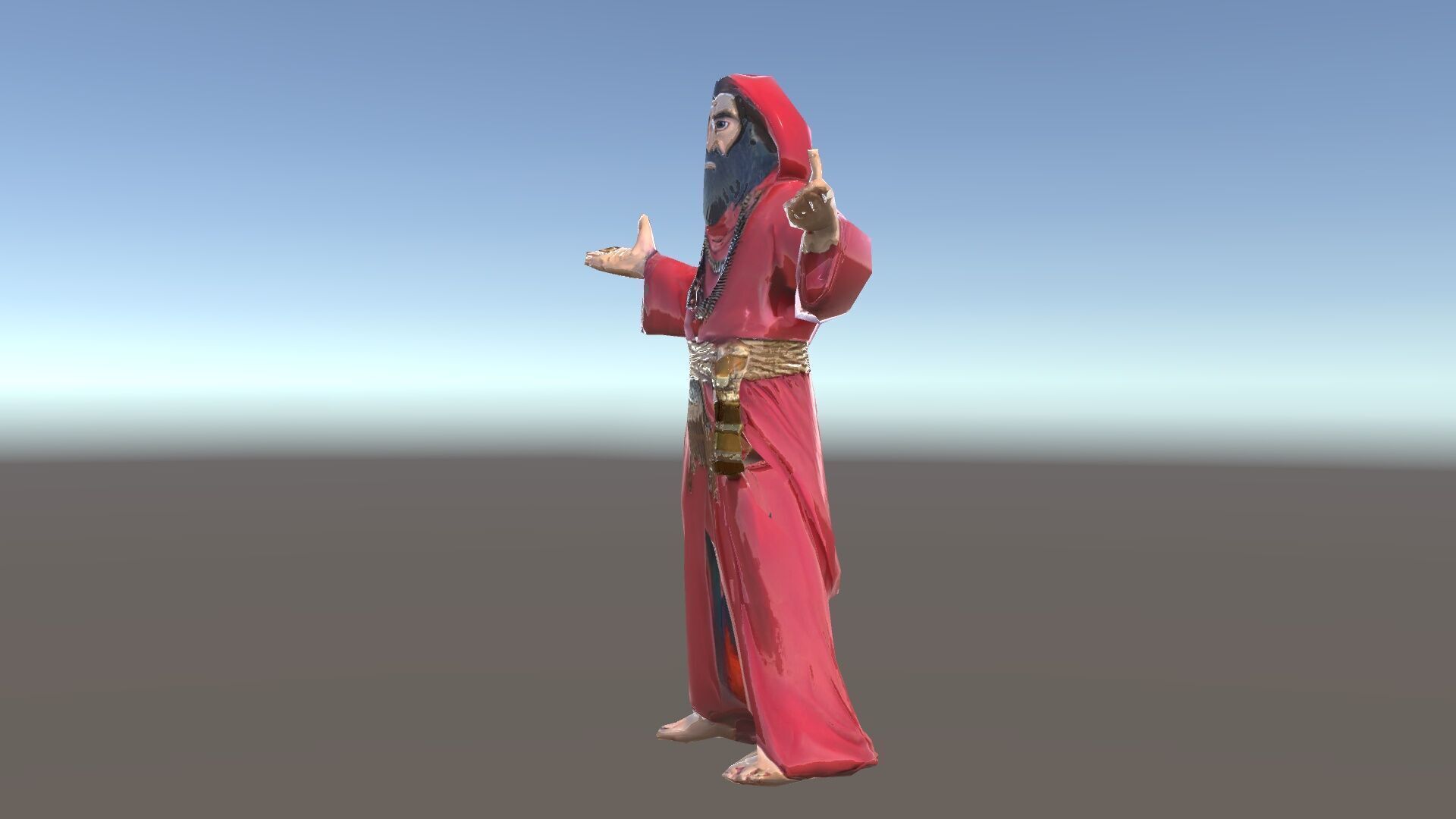 Mystical Wizard Character Model Rigged and Animated Low-poly 3D model_34
