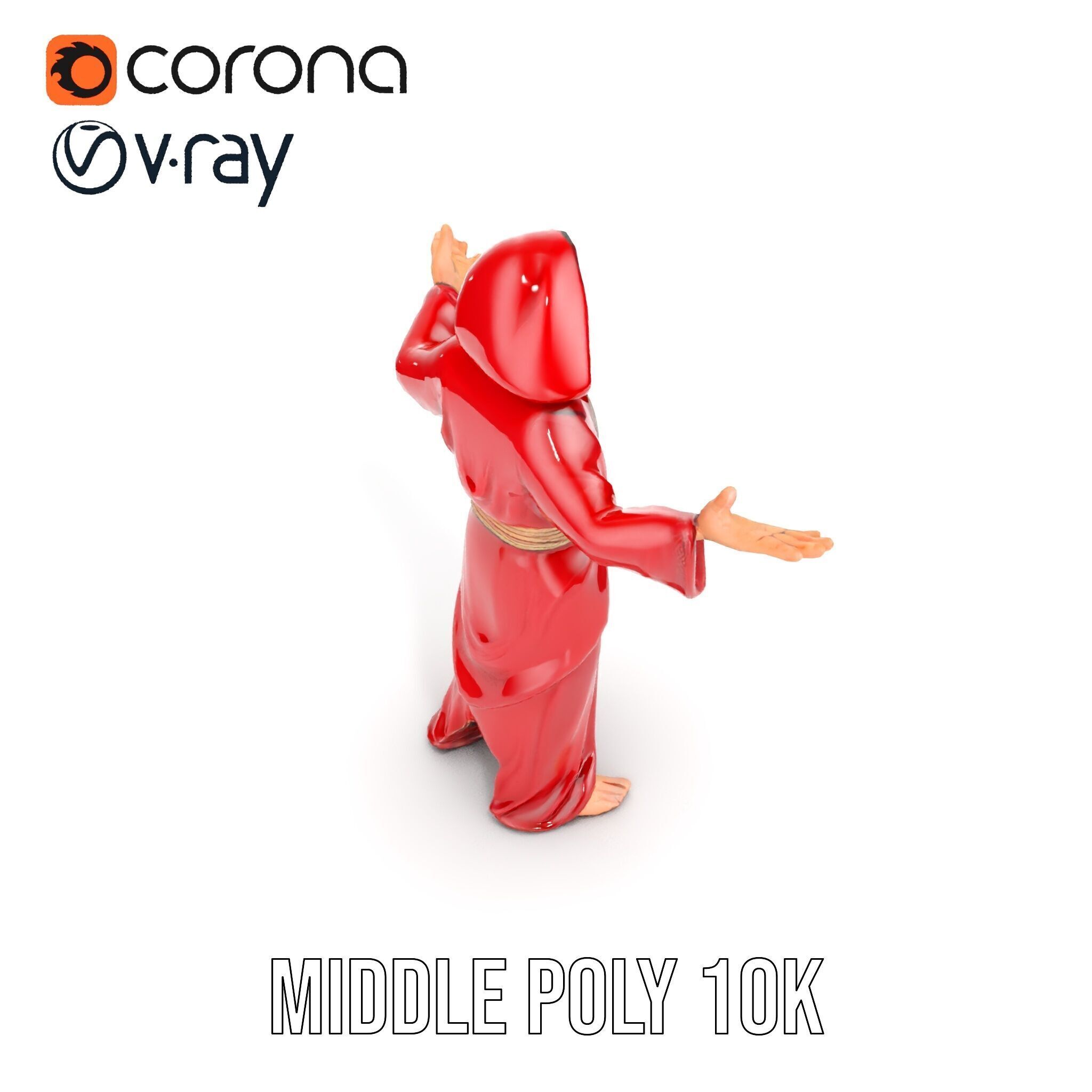 Mystical Wizard Character Model Rigged and Animated Low-poly 3D model_20