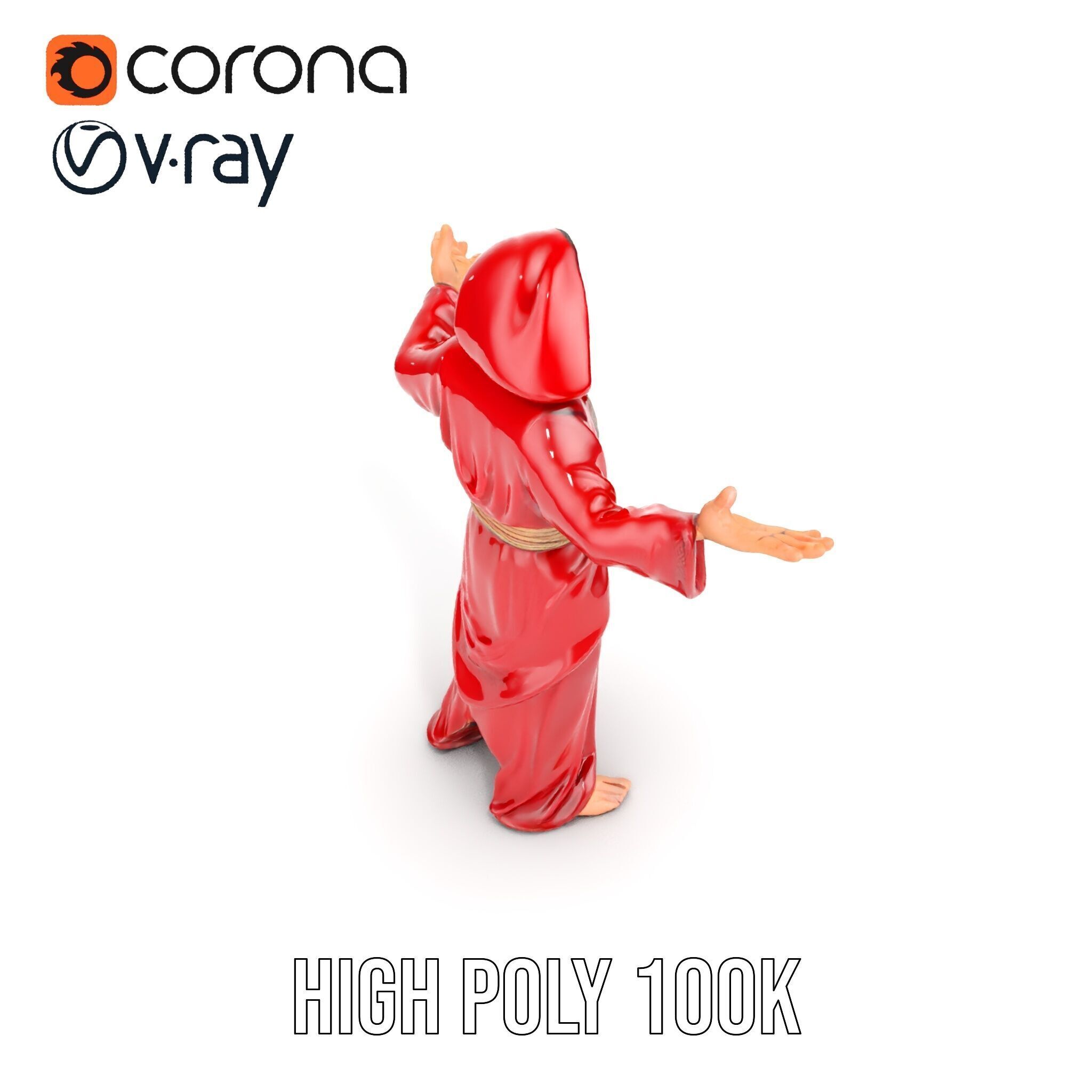 Mystical Wizard Character Model Rigged and Animated Low-poly 3D model_30