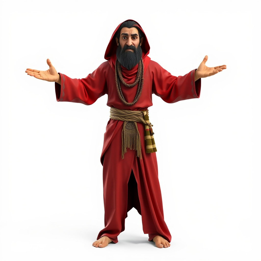 Mystical Wizard Character Model Rigged and Animated Low-poly 3D model_2