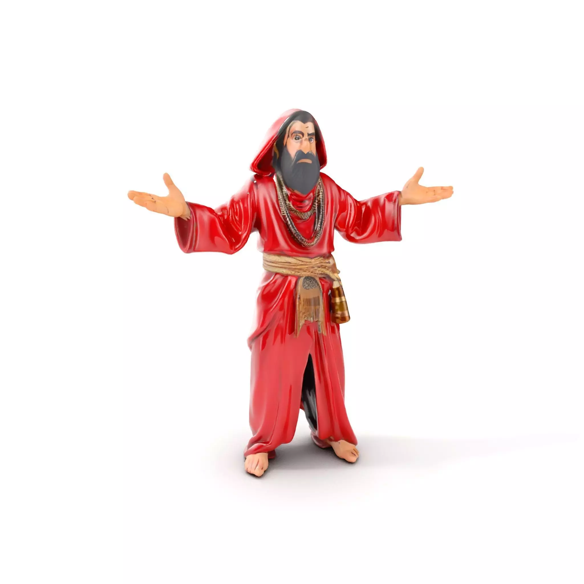 Mystical Wizard Character Model Rigged and Animated Low-poly 3D model_0