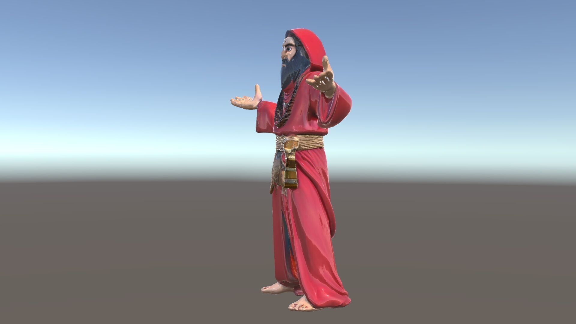 Mystical Wizard Character Model Rigged and Animated Low-poly 3D model_38