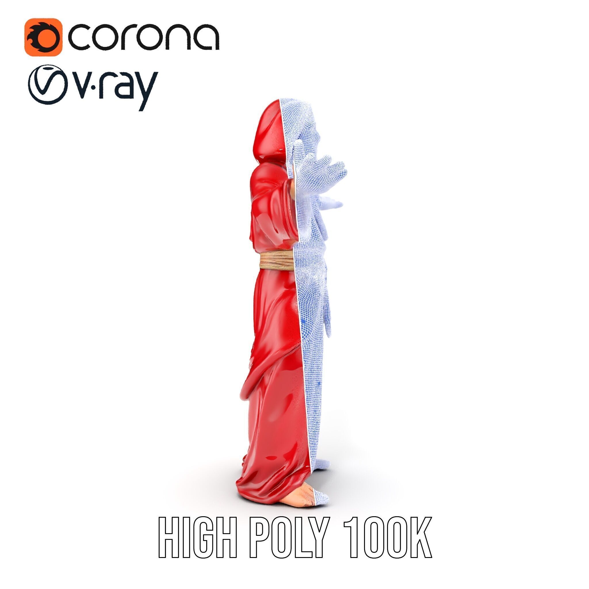 Mystical Wizard Character Model Rigged and Animated Low-poly 3D model_37