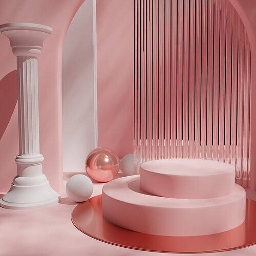 3D Podium Model  Minimal Abstract Display Stand  3D model