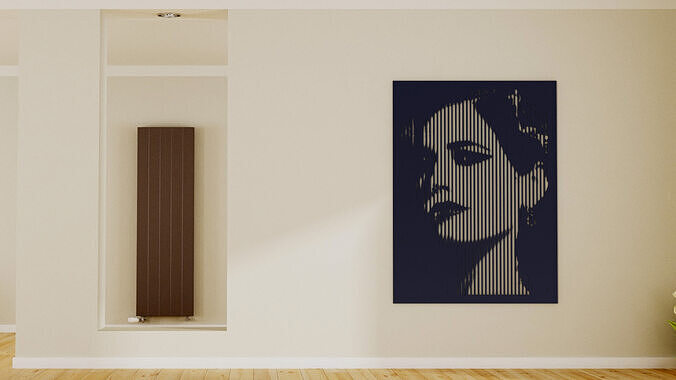 Halftone wall sticker Eva Green sin city 3D print model
