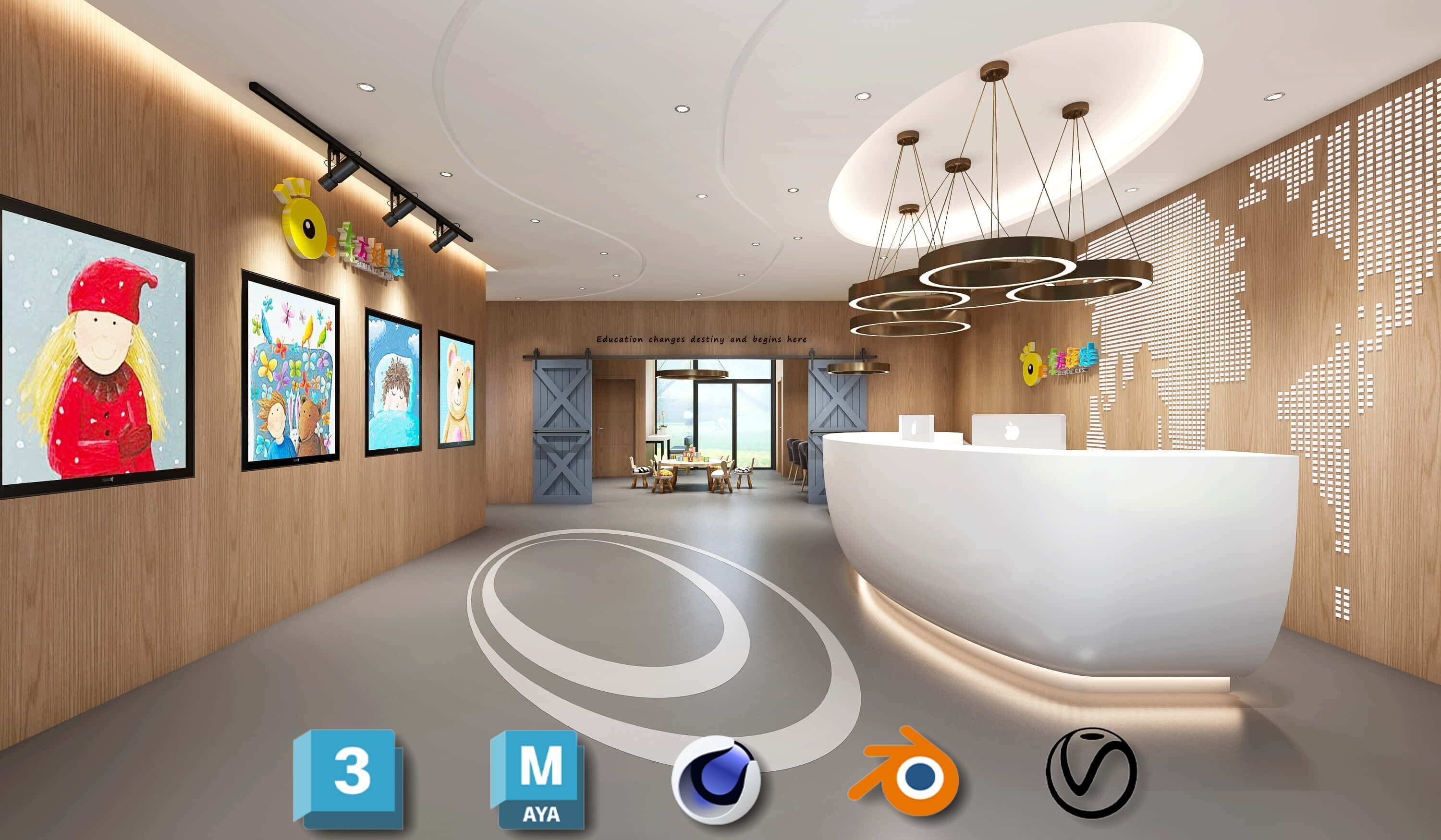 3D Kids Environment Collection - KINDERGARTEN - Classrooms Low-poly 3D model_22