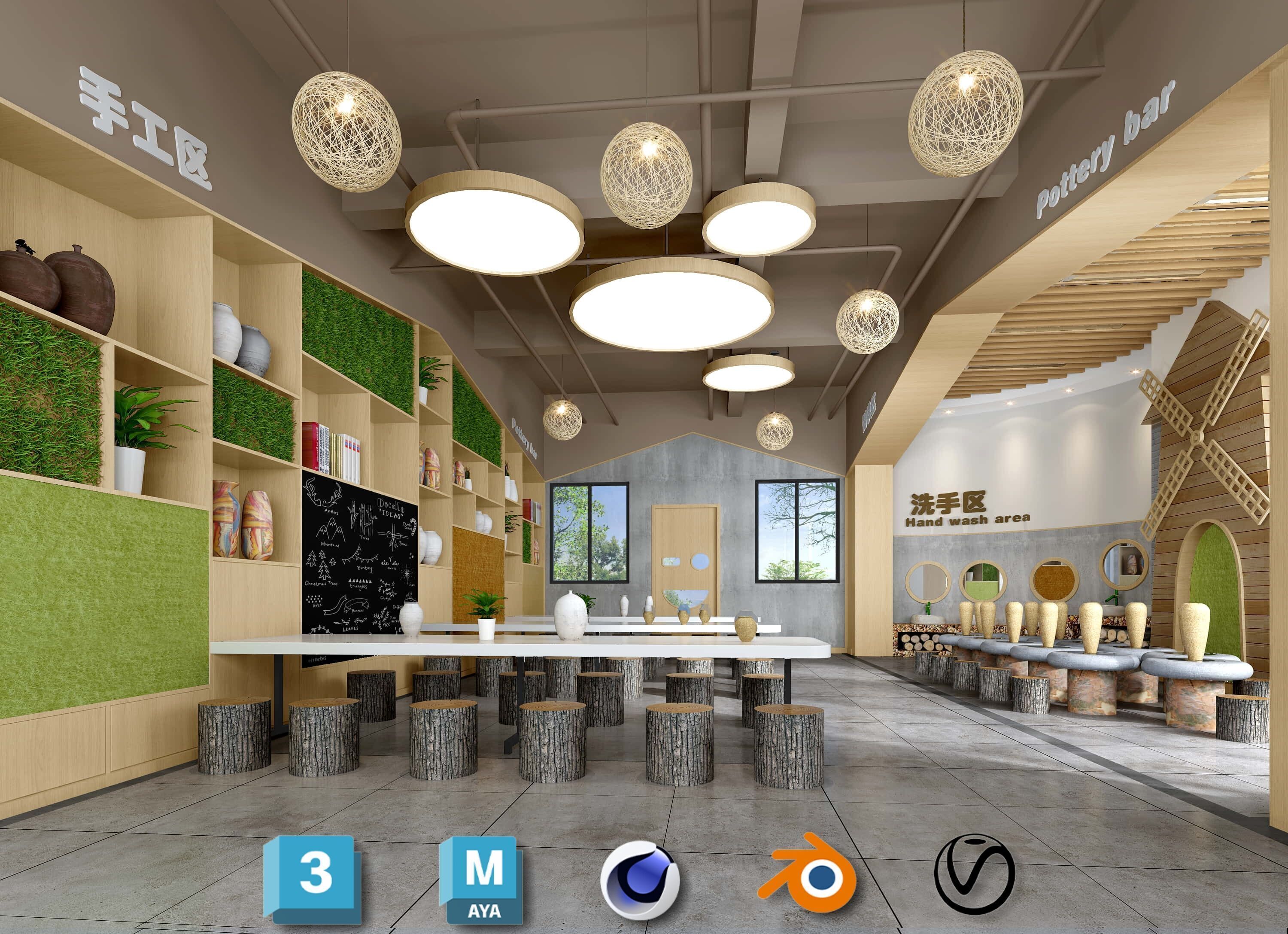 3D Kids Environment Collection - KINDERGARTEN - Classrooms Low-poly 3D model_7