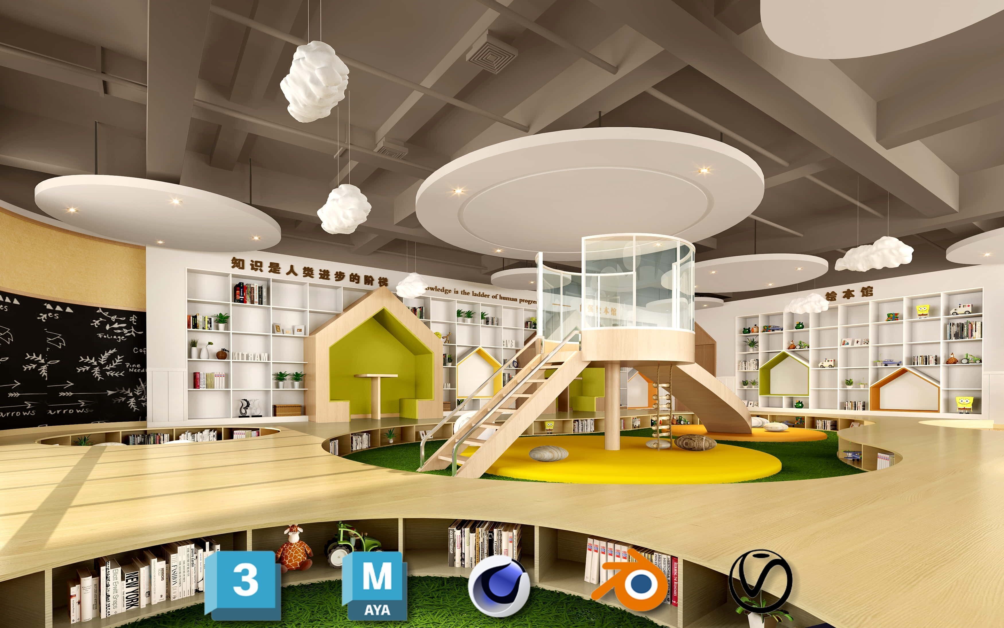 3D Kids Environment Collection - KINDERGARTEN - Classrooms Low-poly 3D model_6
