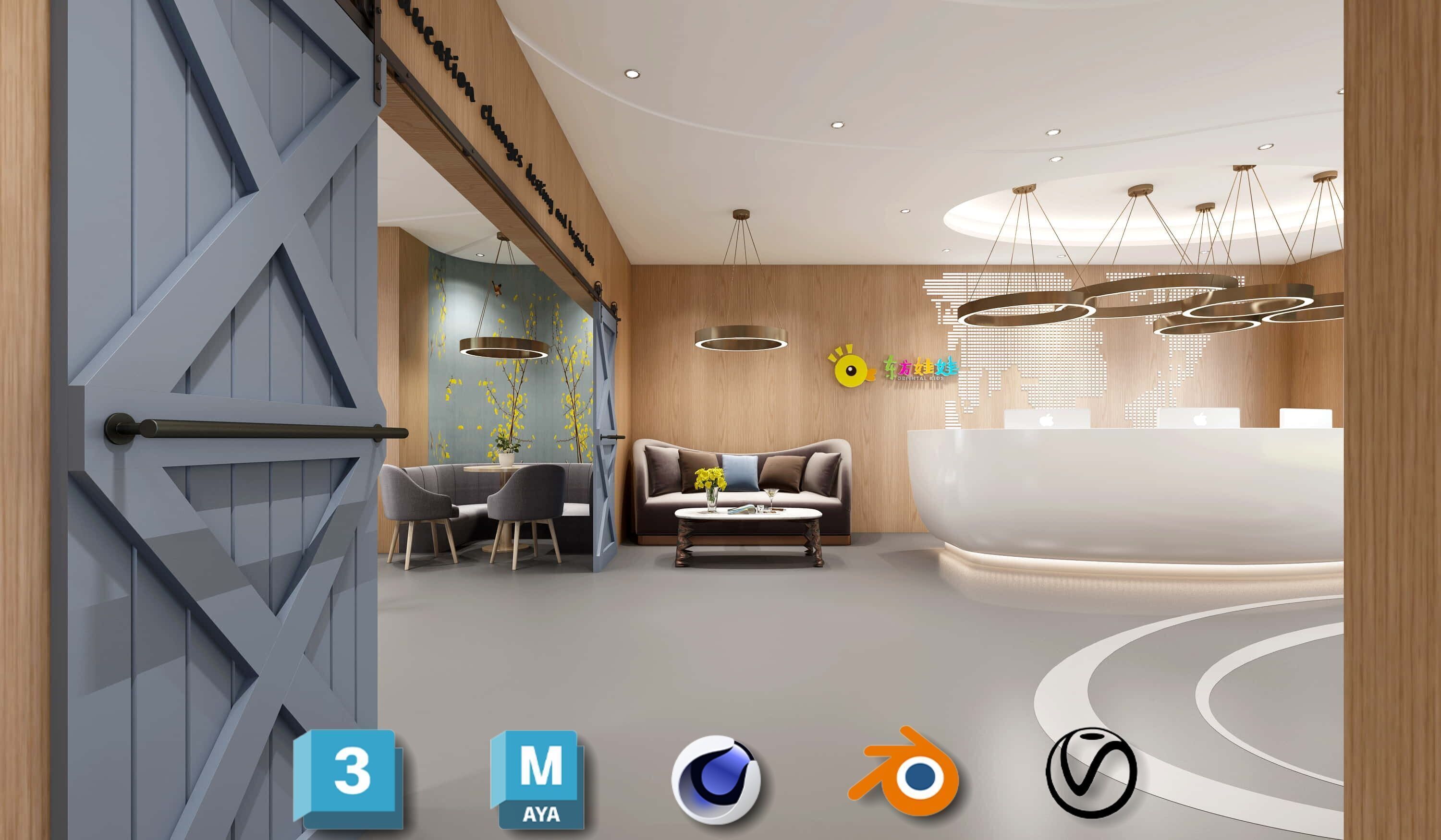 3D Kids Environment Collection - KINDERGARTEN - Classrooms Low-poly 3D model_21