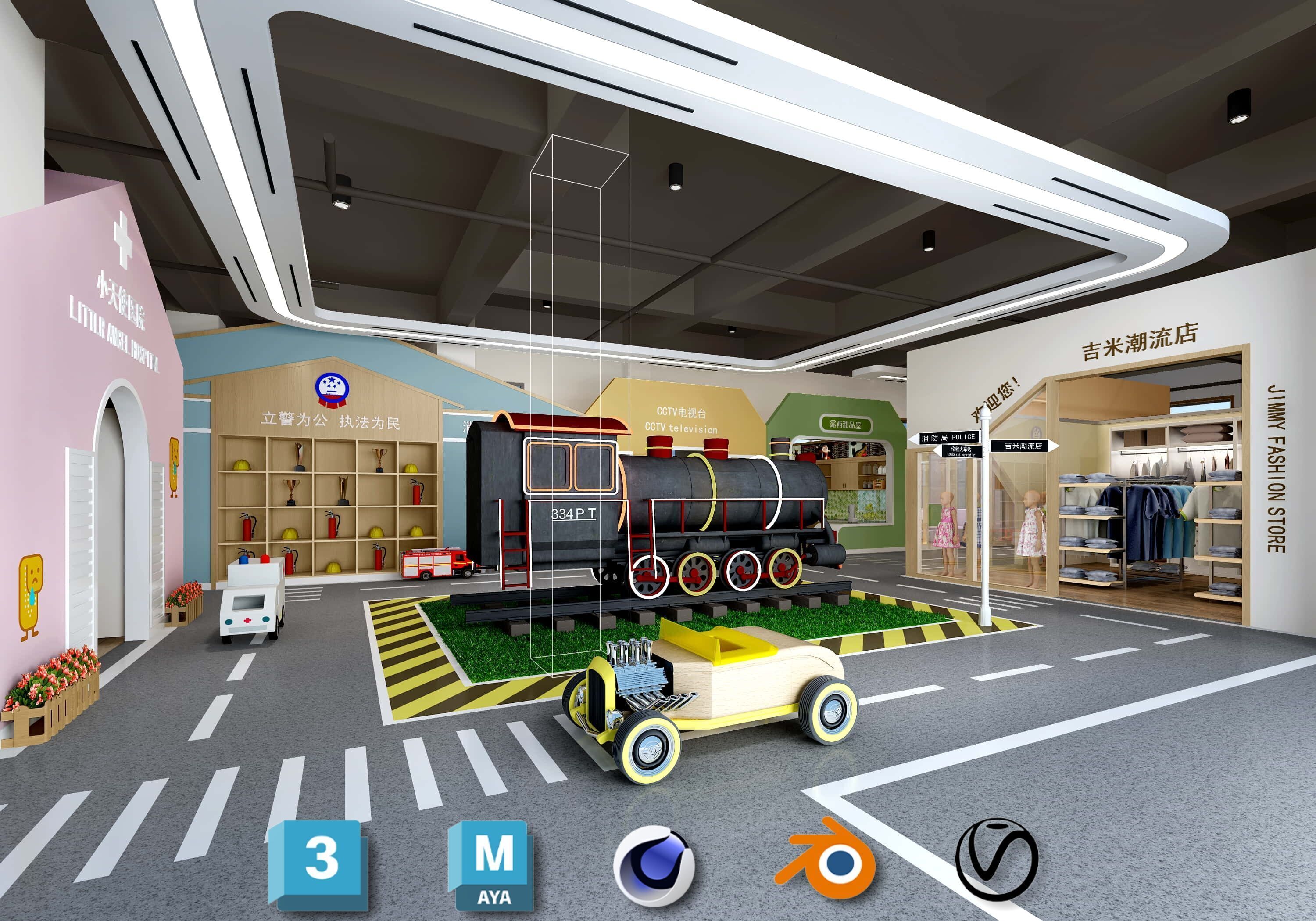 3D Kids Environment Collection - KINDERGARTEN - Classrooms Low-poly 3D model_8