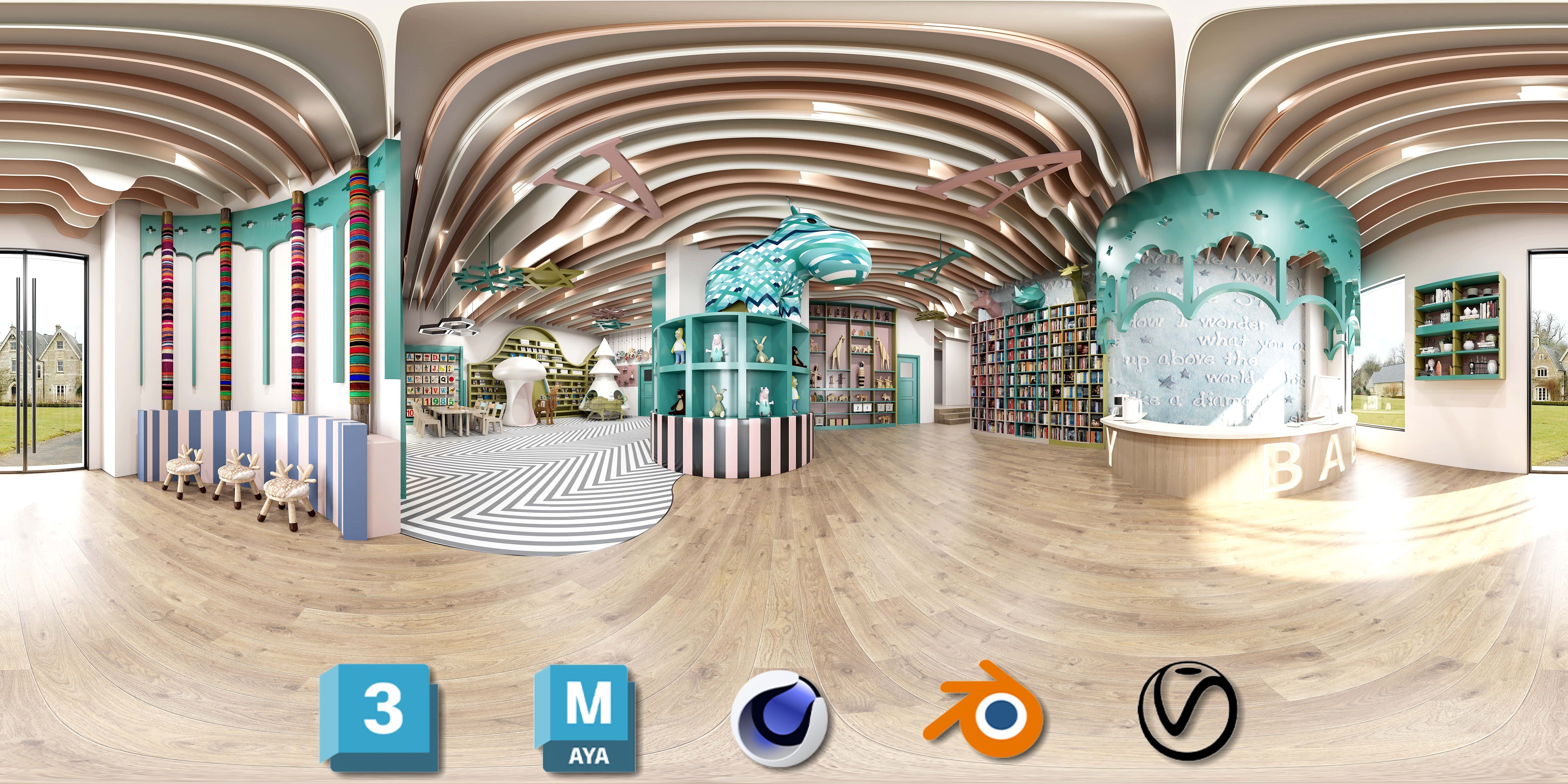 3D Kids Environment Collection - KINDERGARTEN - Classrooms Low-poly 3D model_32