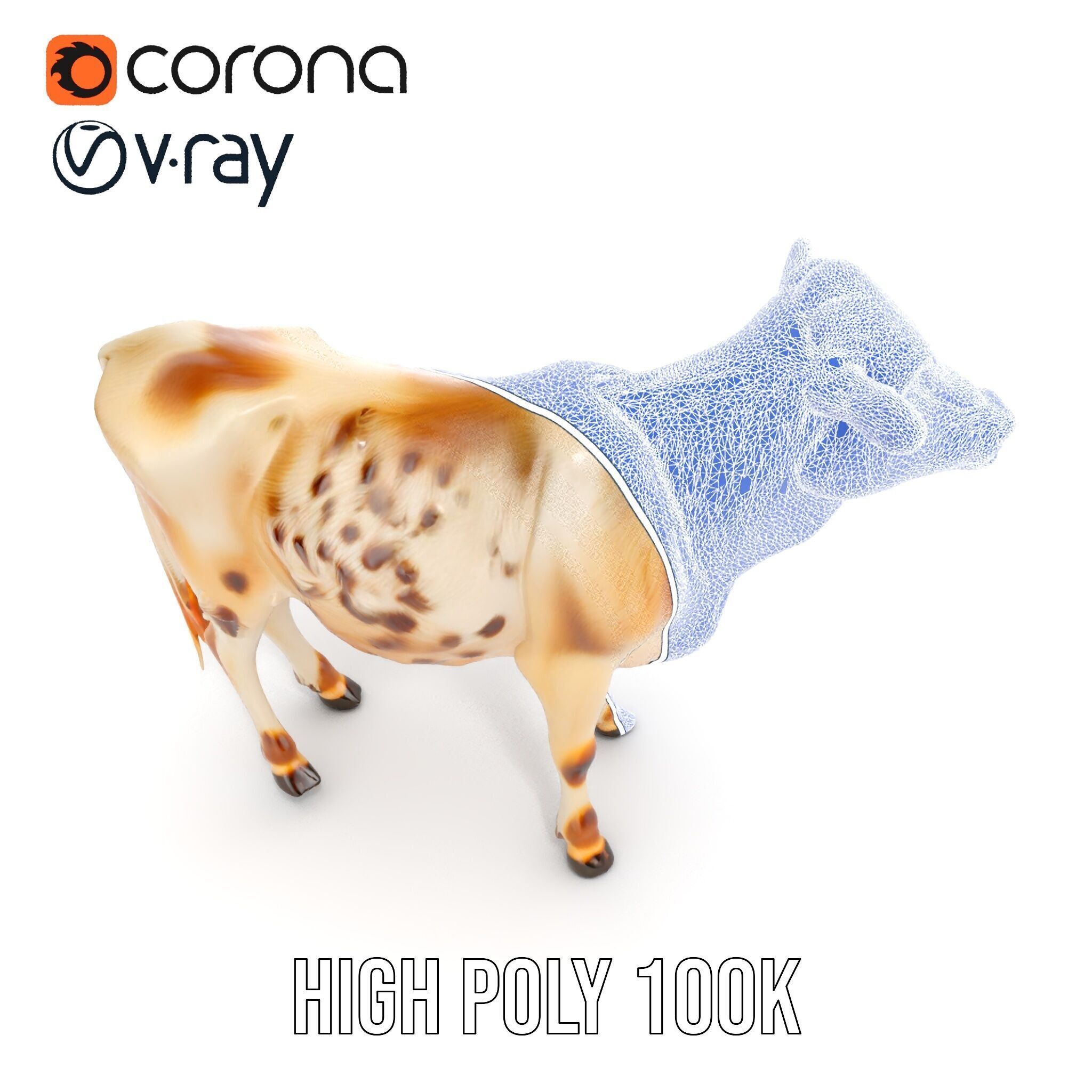 Realistic Cow Model Pack for Animation and Games Low-poly 3D model_30