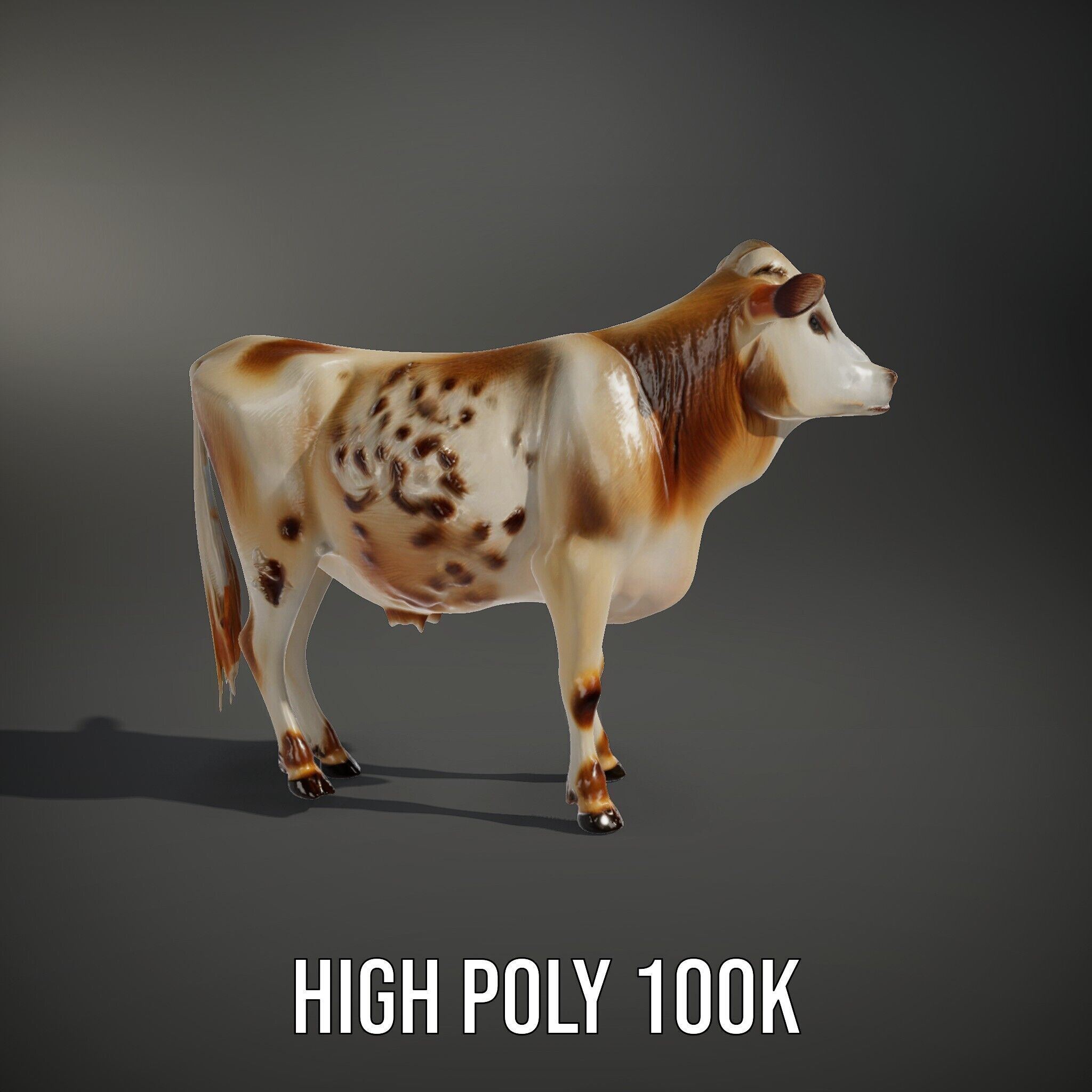 Realistic Cow Model Pack for Animation and Games Low-poly 3D model_15