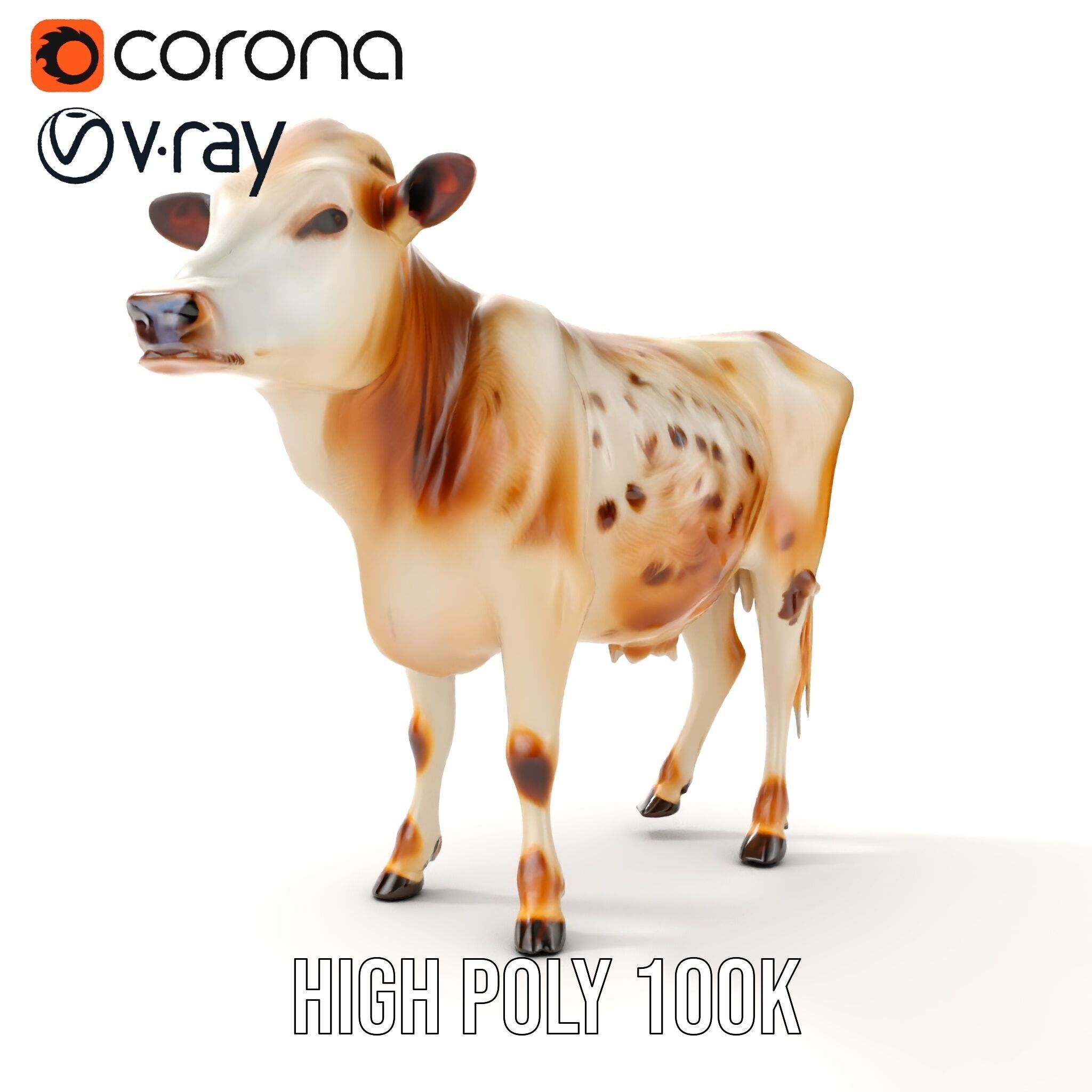 Realistic Cow Model Pack for Animation and Games Low-poly 3D model_28