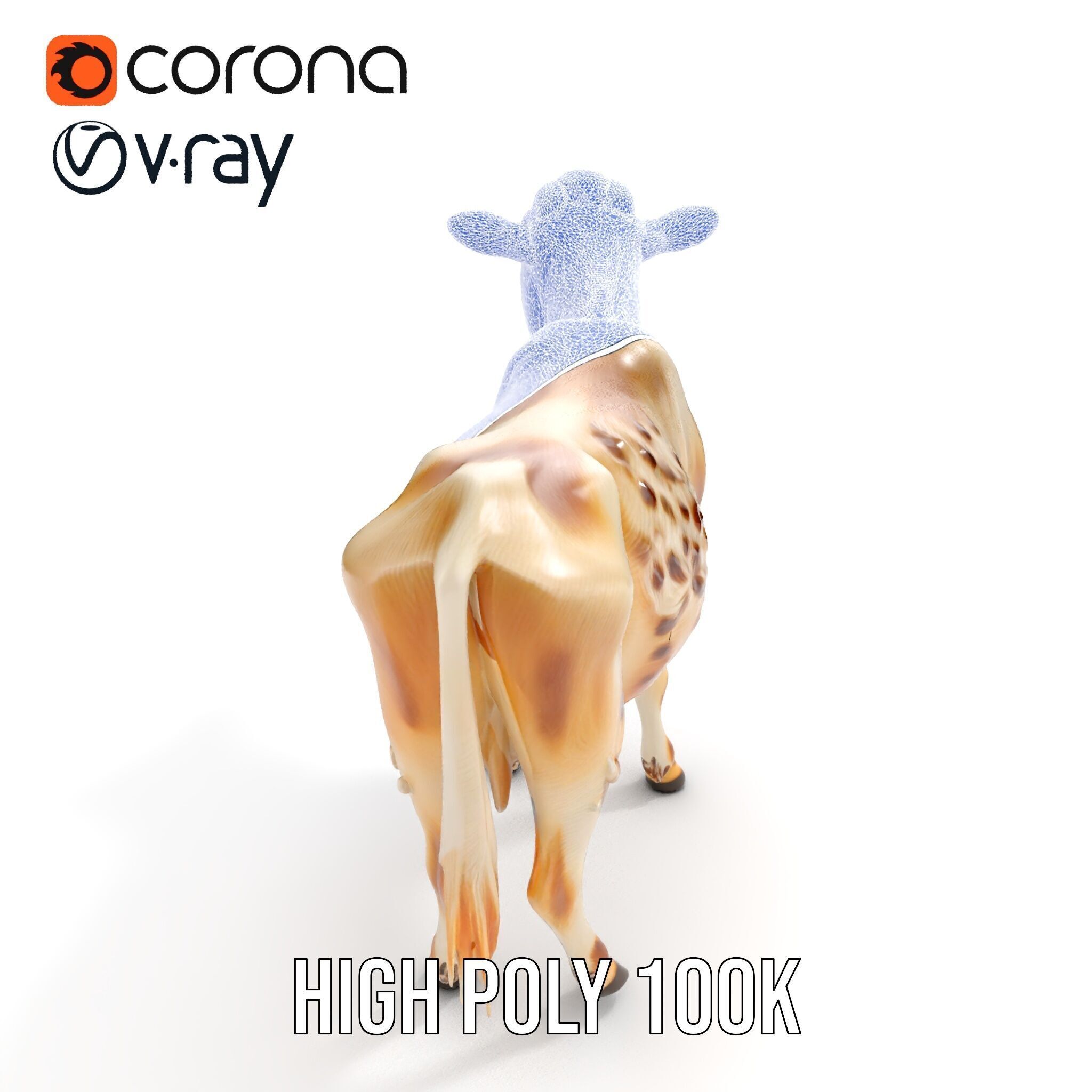 Realistic Cow Model Pack for Animation and Games Low-poly 3D model_21