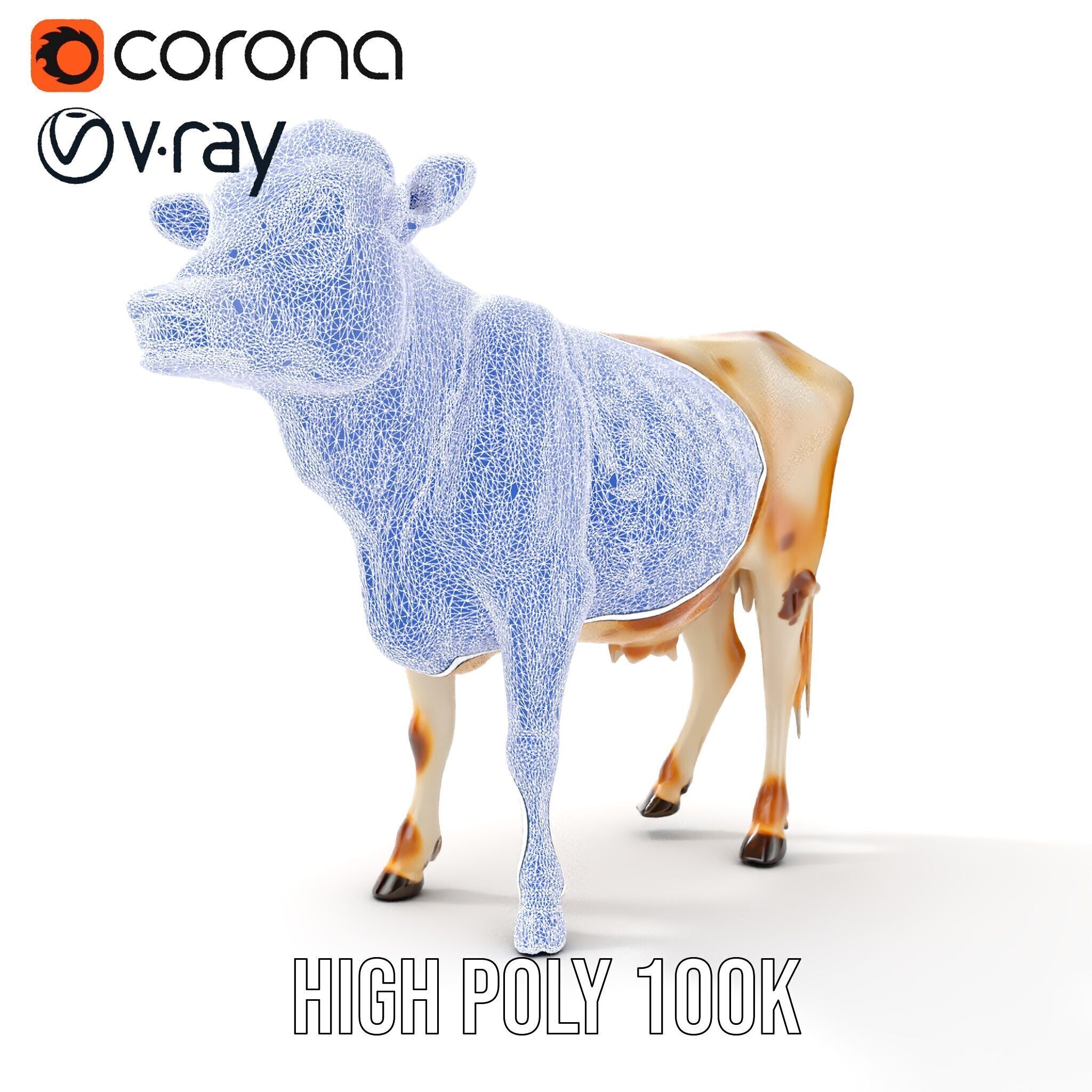 Realistic Cow Model Pack for Animation and Games Low-poly 3D model_39
