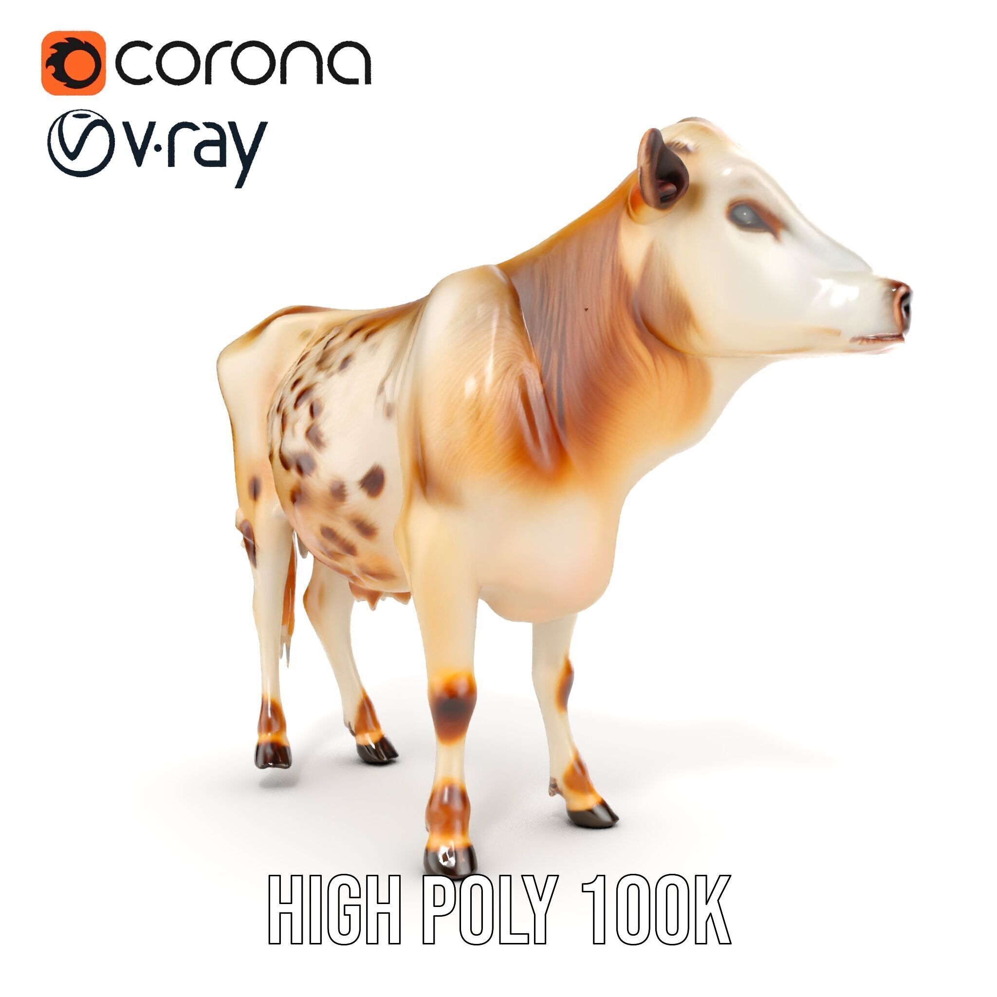 Realistic Cow Model Pack for Animation and Games Low-poly 3D model_37