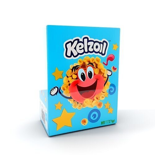Cereal Box Model Pack with Cartoon Design Low-poly 3D model