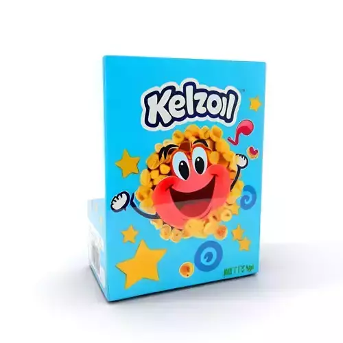 Cereal Box Model Pack with Cartoon Design Low-poly 3D model