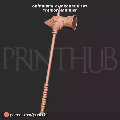 Dokoutsui Tremor Hammer Onimusha 2 Fan Art Cosplay Prop 3D print model