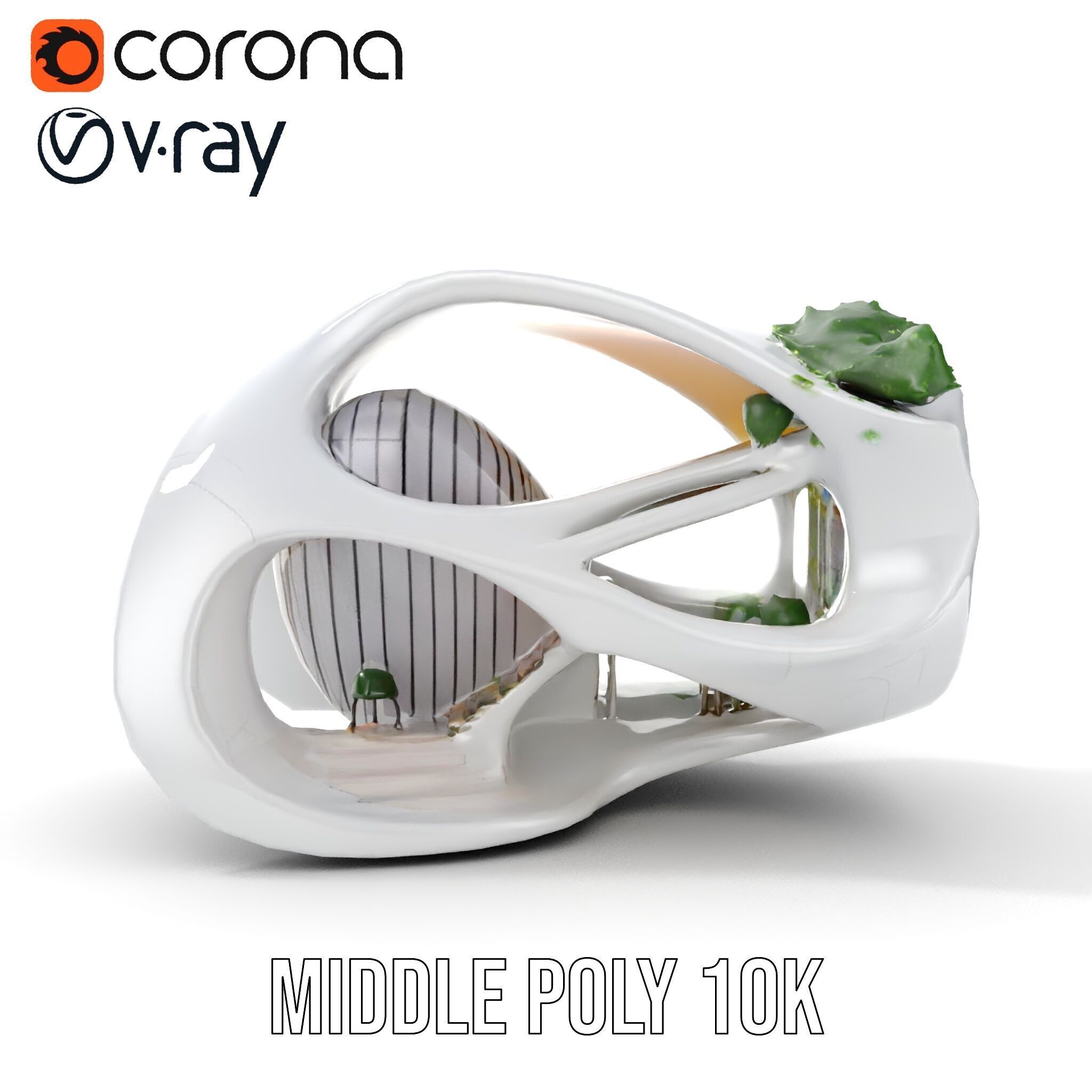 Futuristic Architectural Model Pack with Organic Design Low-poly 3D model_6