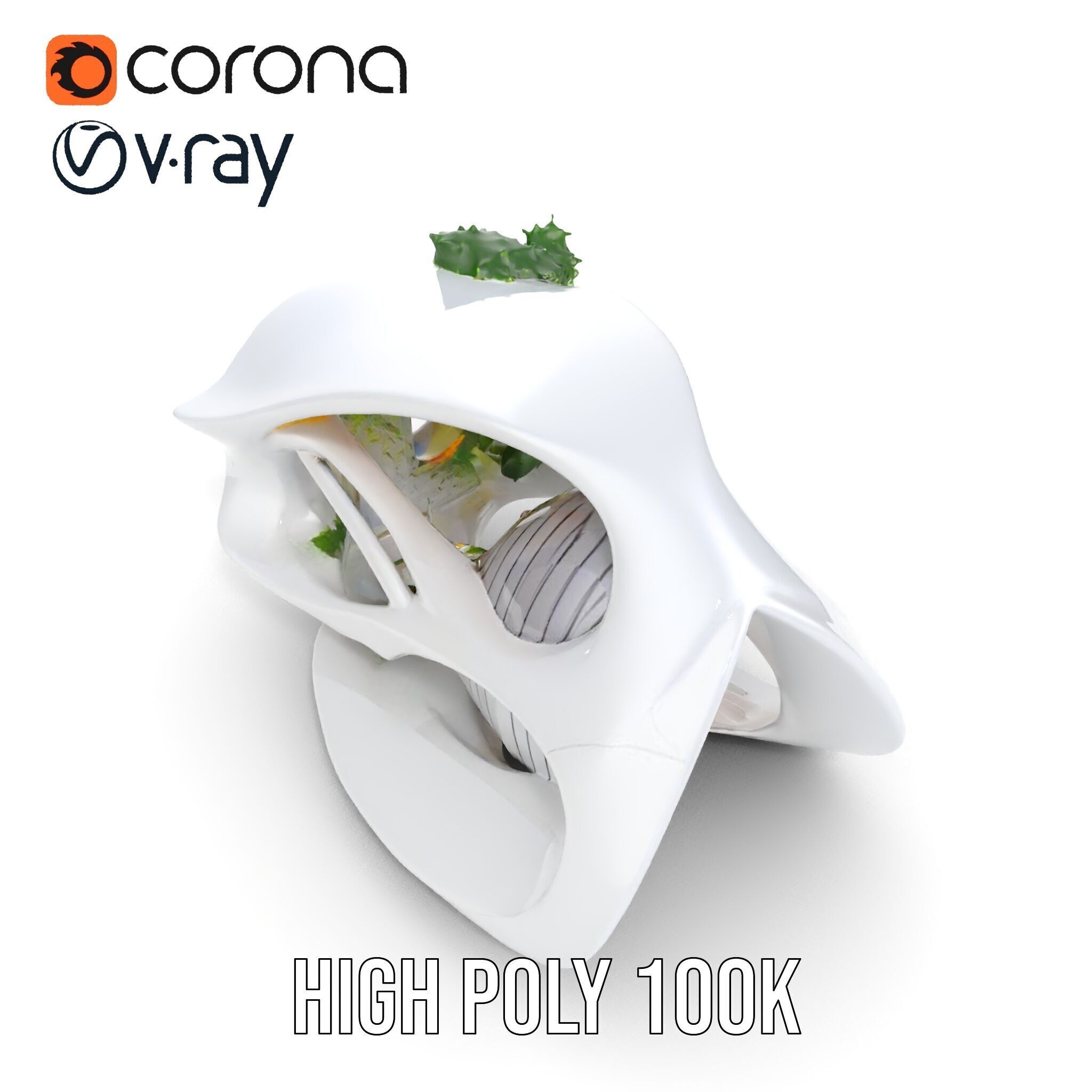 Futuristic Architectural Model Pack with Organic Design Low-poly 3D model_22