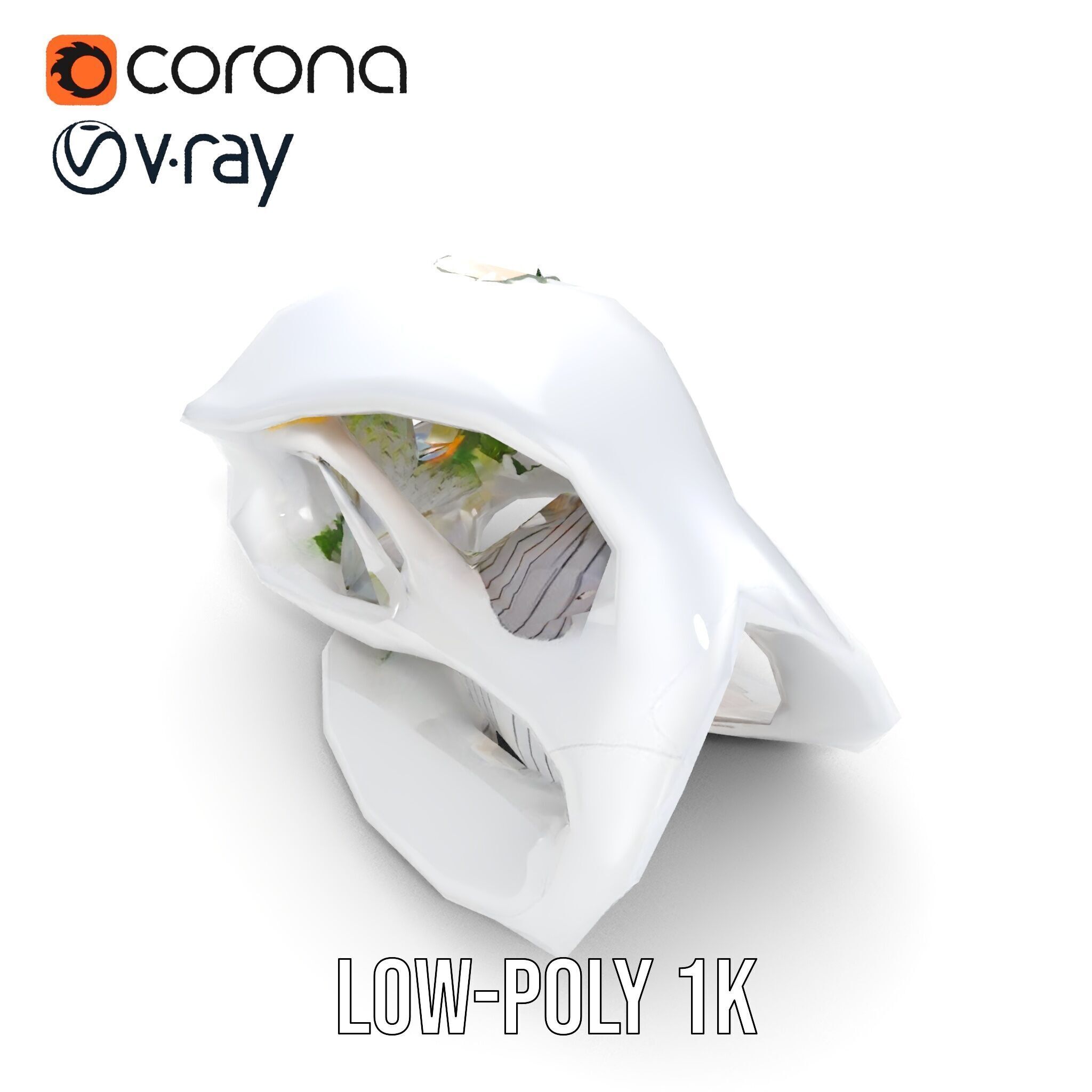 Futuristic Architectural Model Pack with Organic Design Low-poly 3D model_18