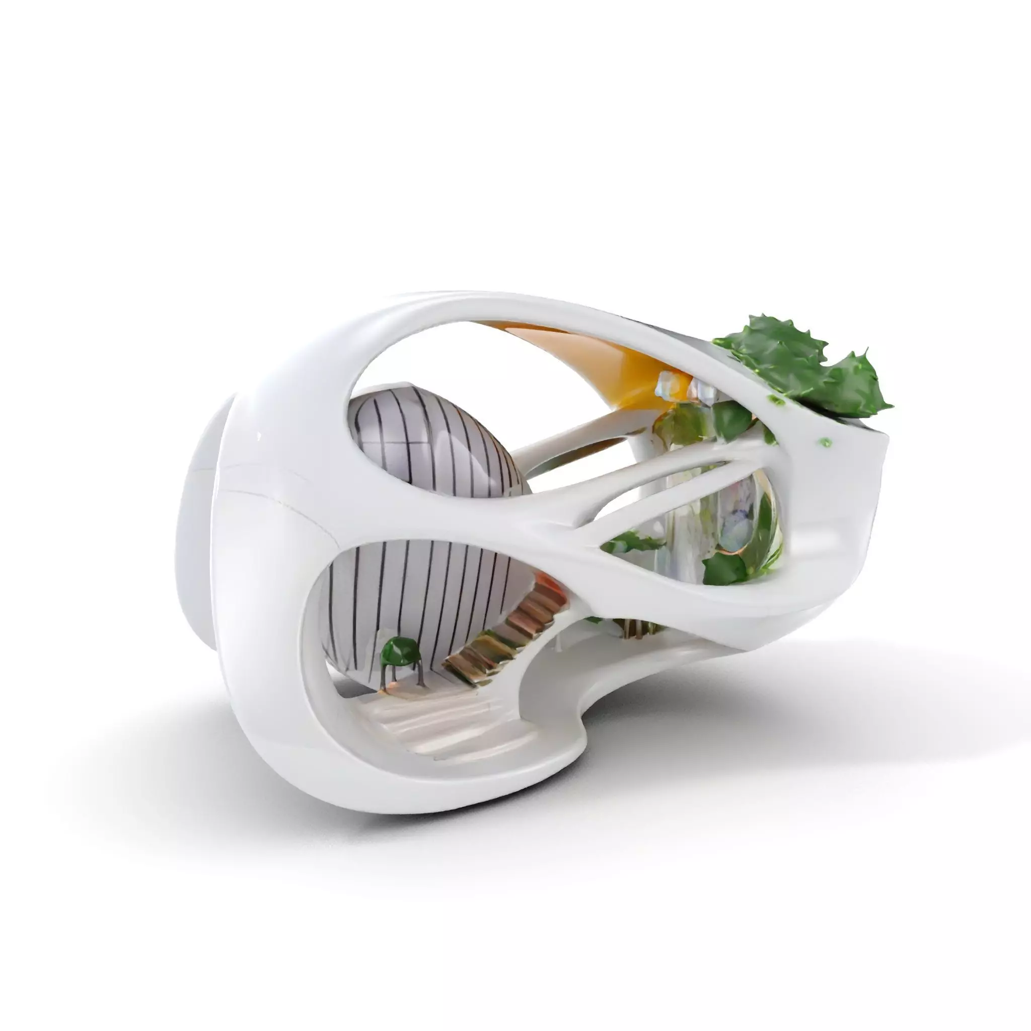 Futuristic Architectural Model Pack with Organic Design Low-poly 3D model_0