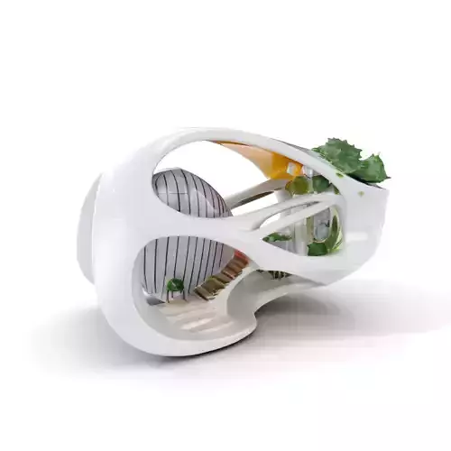 Futuristic Architectural Model Pack with Organic Design Low-poly 3D model