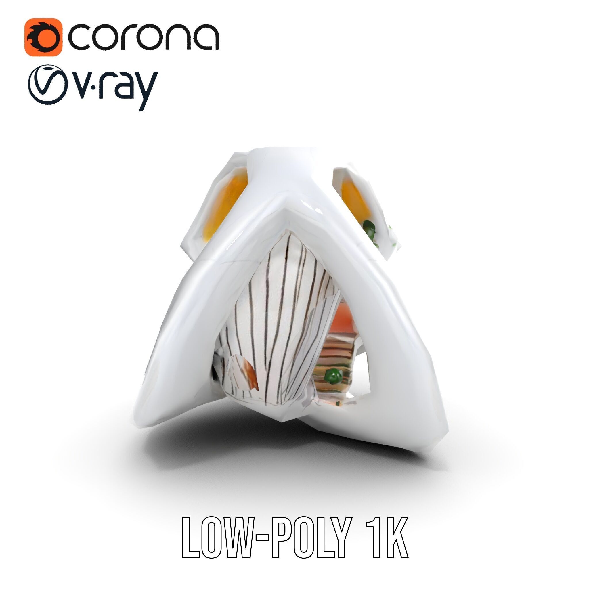 Futuristic Architectural Model Pack with Organic Design Low-poly 3D model_26