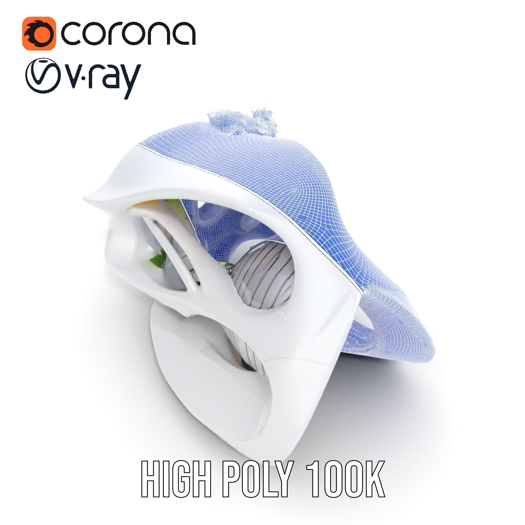 Futuristic Architectural Model Pack with Organic Design Low-poly 3D model_30