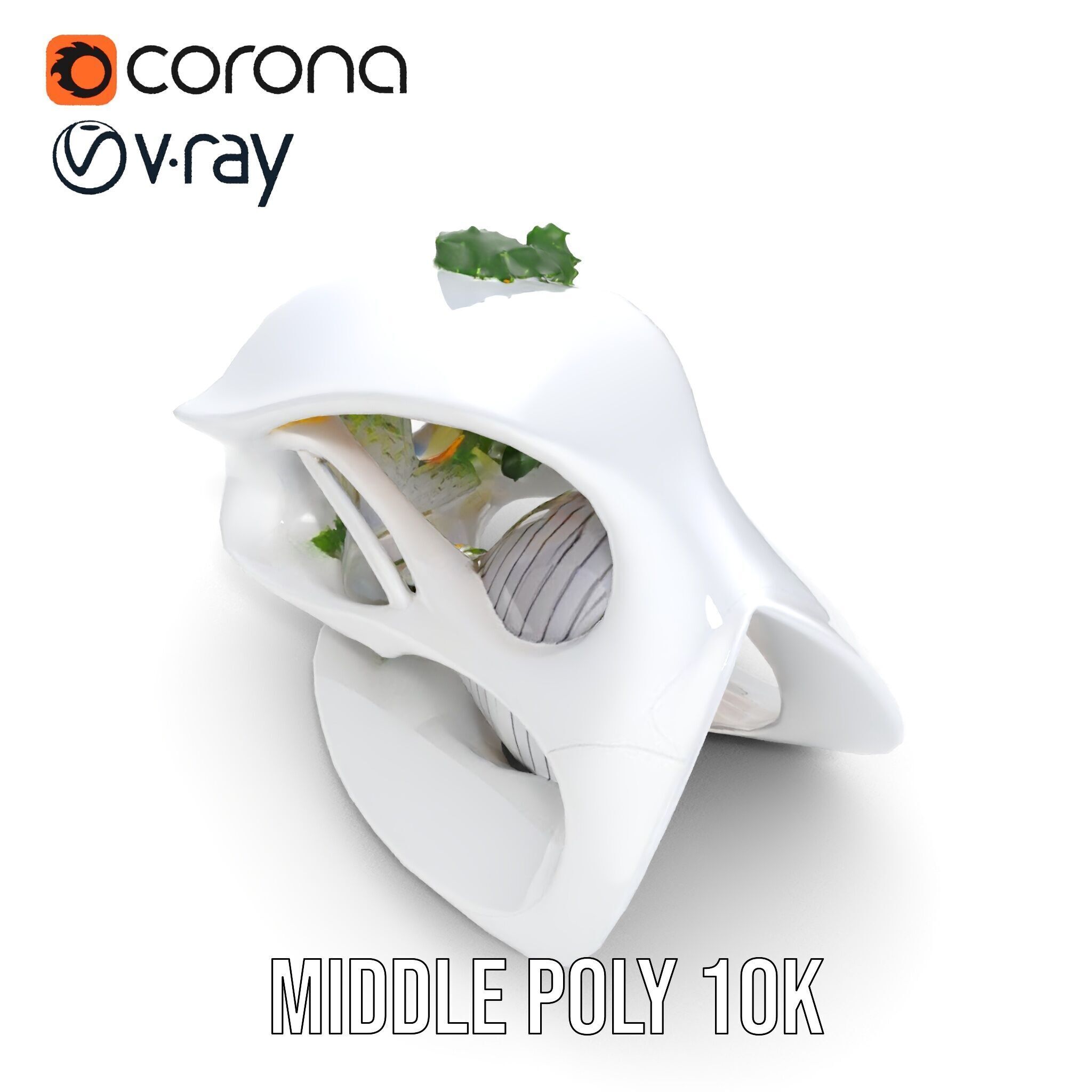 Futuristic Architectural Model Pack with Organic Design Low-poly 3D model_9