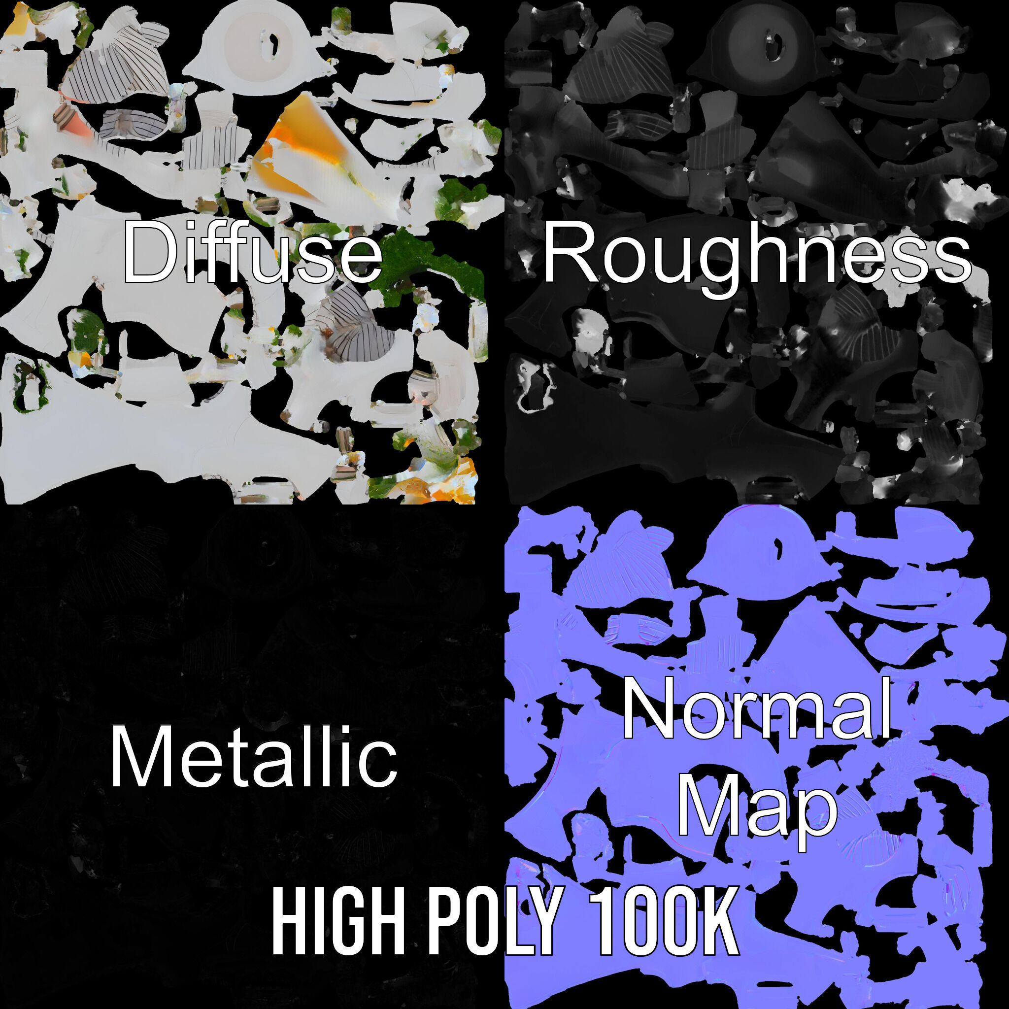 Futuristic Architectural Model Pack with Organic Design Low-poly 3D model_3