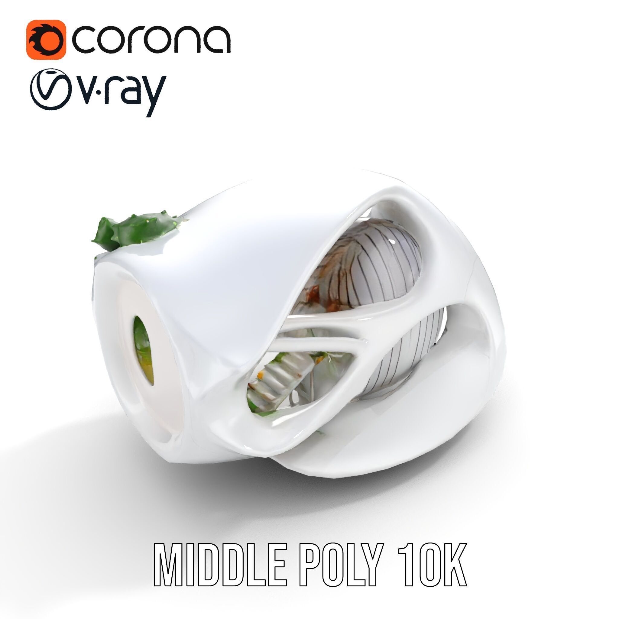 Futuristic Architectural Model Pack with Organic Design Low-poly 3D model_12