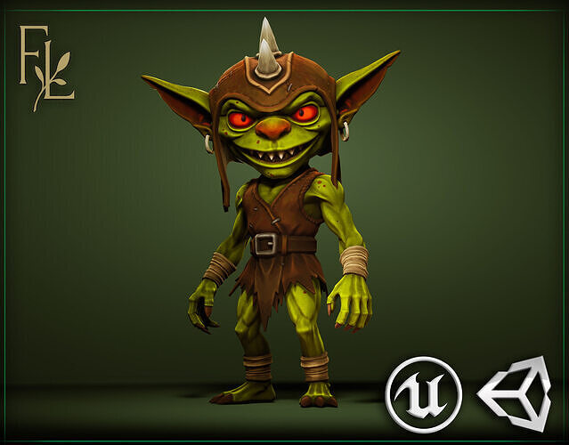 Goblin  - Game ready character Low-poly 3D model  Low-poly 3D model