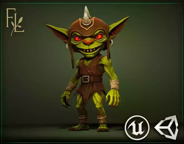 Goblin  - Game ready character Low-poly 3D model 